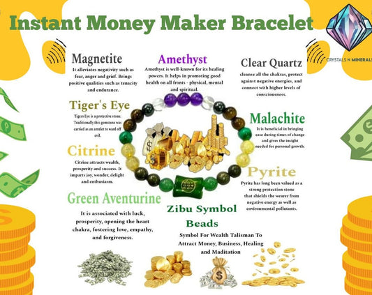 Money Wealth Bracelet - 8 MM Beads