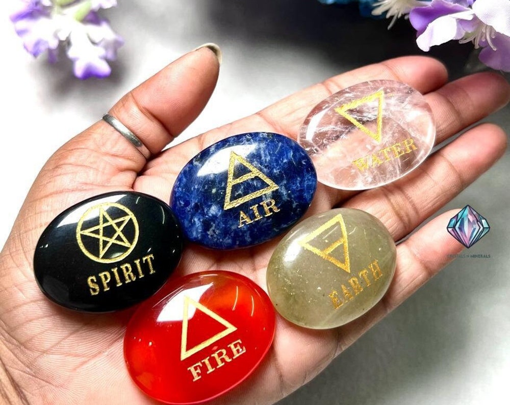 Five Elements Stone Set Earth, Air, Fire, Water & Spirit