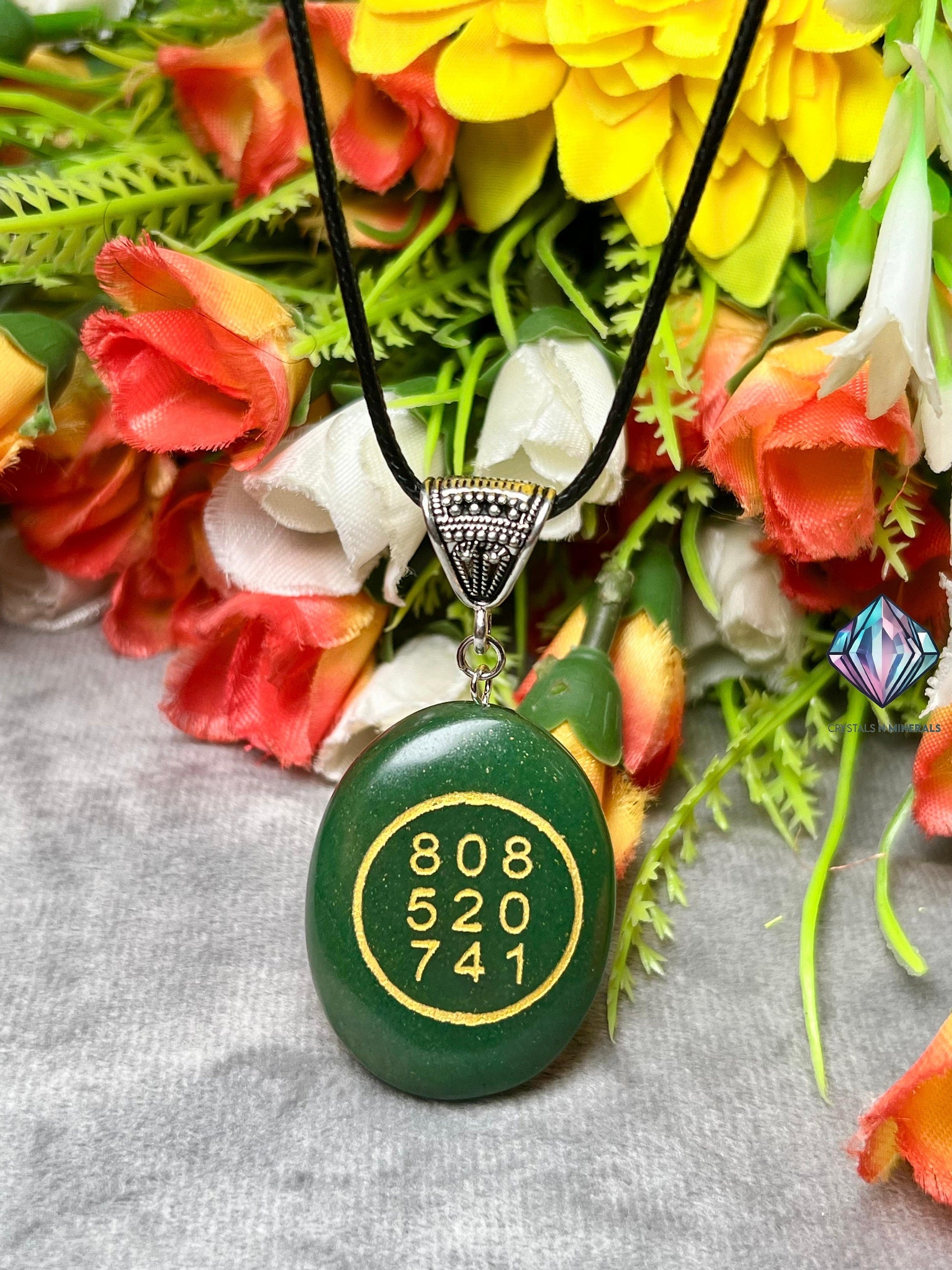 Green Jade Zibu Prosperity & Wealth Symbol Pendant – Angelic Talisman with Black Cord (40mm x 30mm)