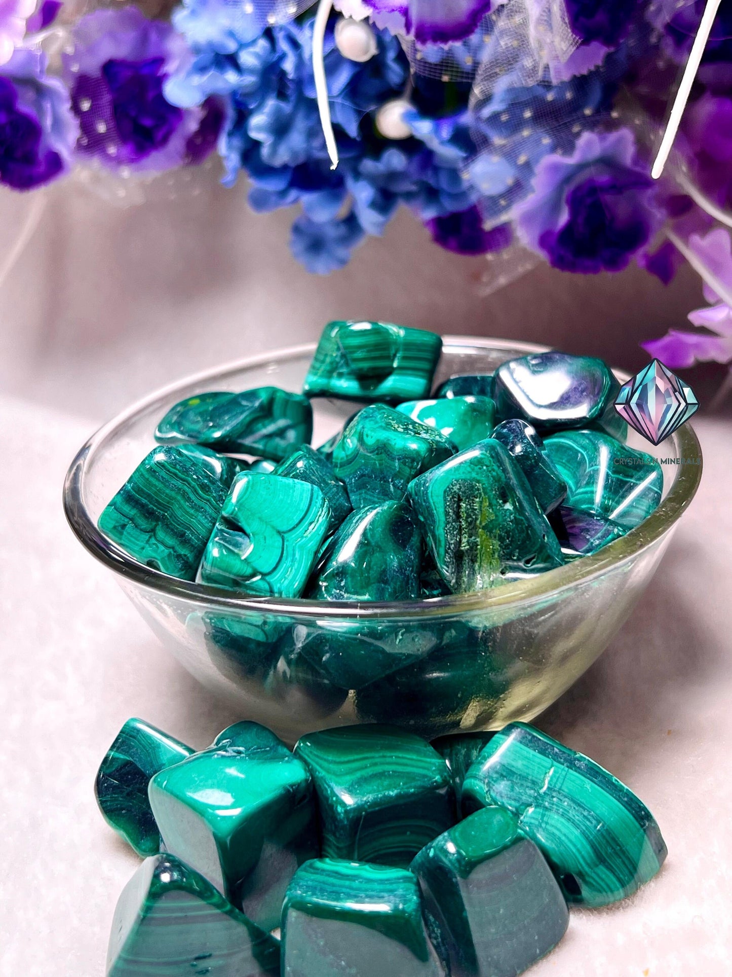 Malachite Stone Tumbled Stone - Spiritual Stone -Healing Crystals in pack sizes of 1,3,5, and 10 Pieces Quality AAAAA +++++