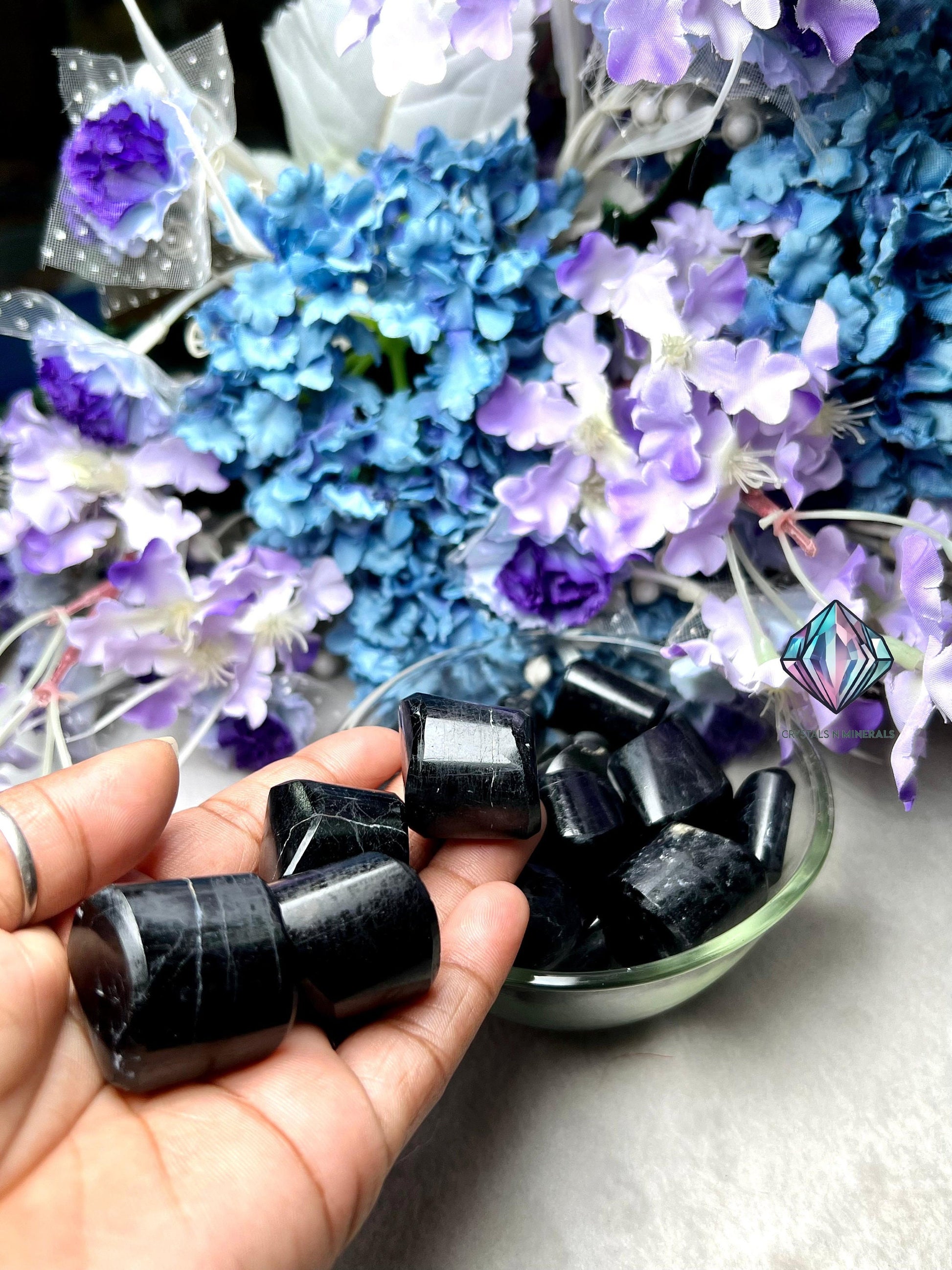 Black Tourmaline Stone Tumbled Stone - Spiritual Stone -Healing Crystals in pack sizes of 1,3,5, and 10 Pieces Quality AAAAA +++++