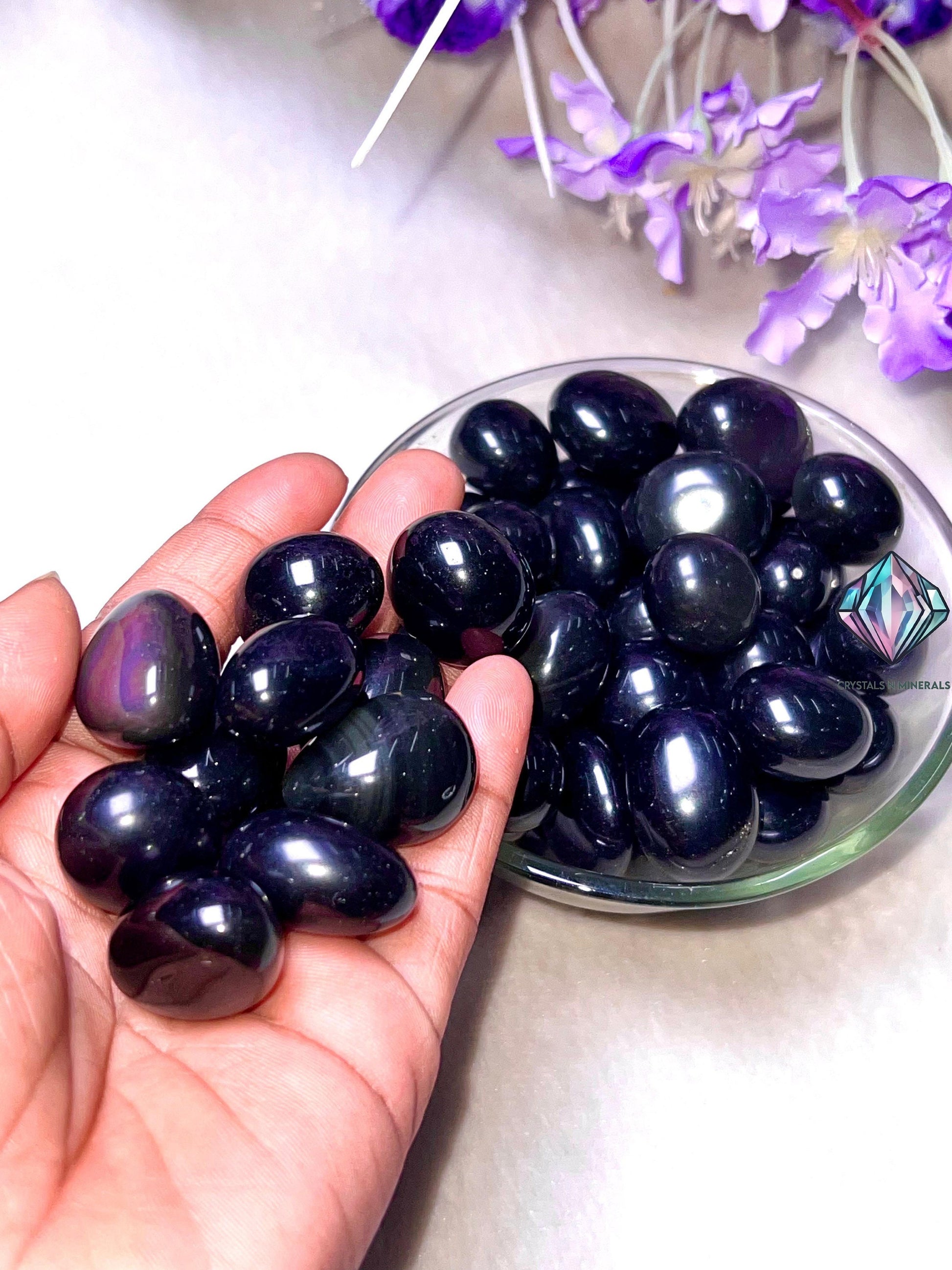 Rainbow Obsidian Tumbled Stone – Spiritual Healing Crystal – Available in Packs of 1, 3, 5, and 10 Pieces (AAAAA+ Quality)