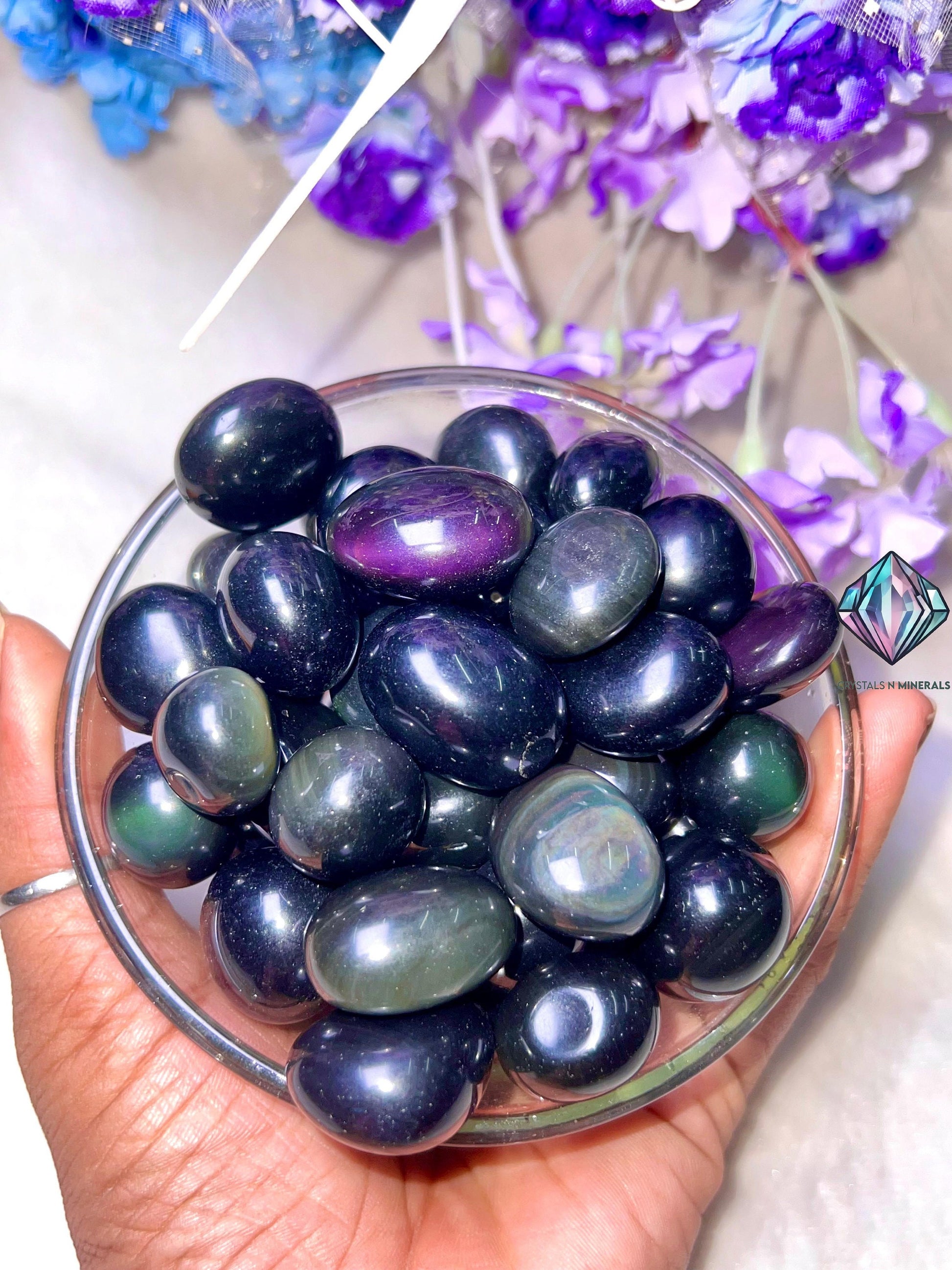 Rainbow Obsidian Tumbled Stone – Spiritual Healing Crystal – Available in Packs of 1, 3, 5, and 10 Pieces (AAAAA+ Quality)