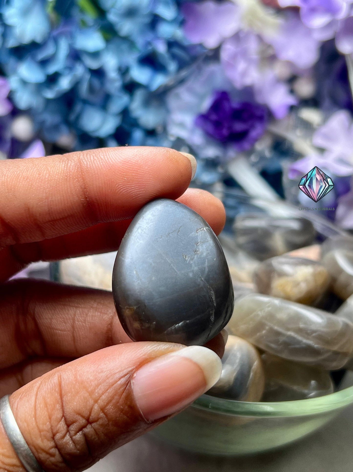 Black Moonstone Tumbled Stone - Spiritual Stone -Healing Crystals in pack sizes of 1,3,5, and 10 Pieces Quality AAAAA +++++