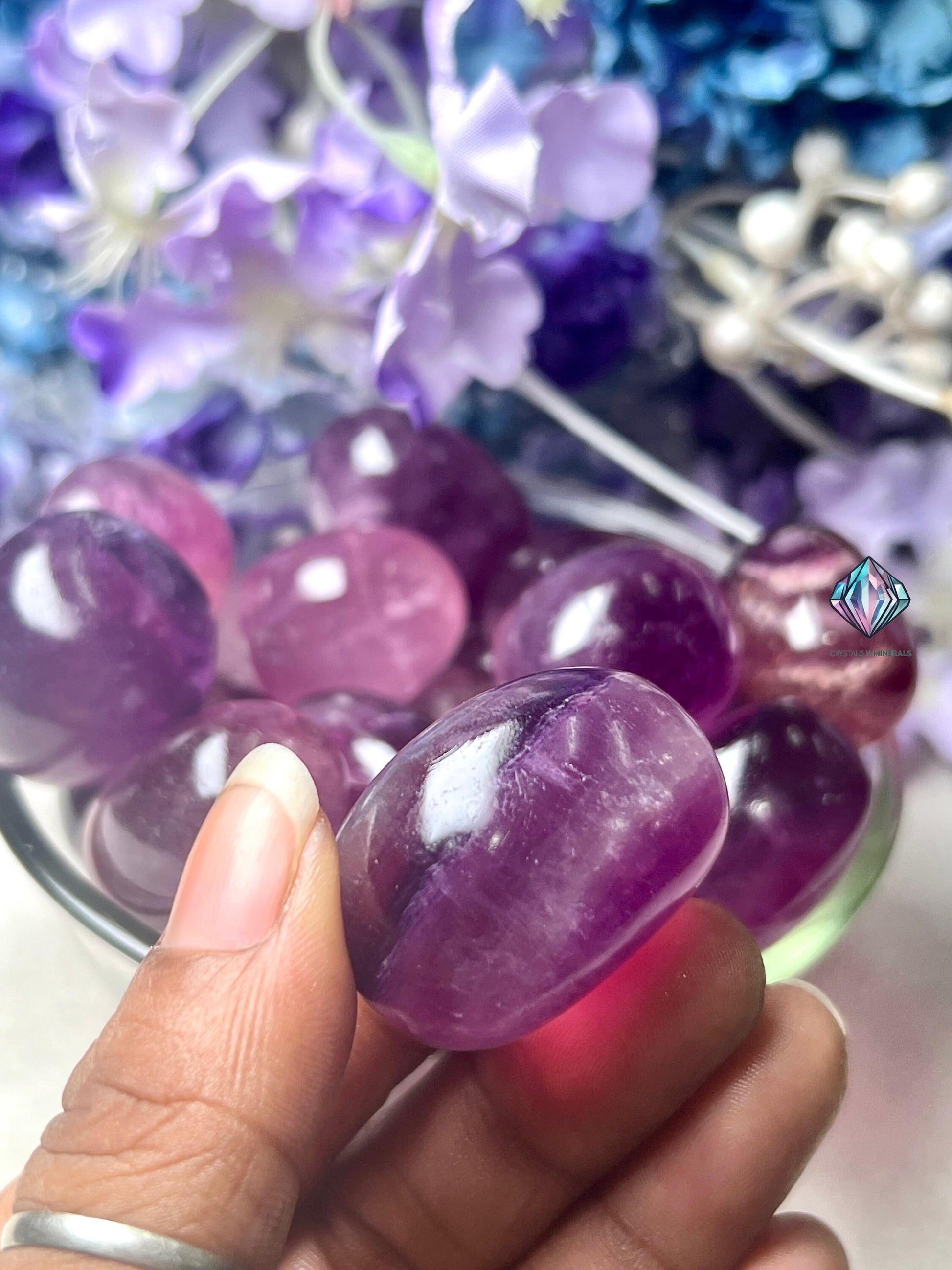 Purple Fluorite Stone Tumbled Stone-Spiritual Stone- Healing Crystals in pack sizes of 1,3,5, and 10 Pieces Quality AAAAA +++++