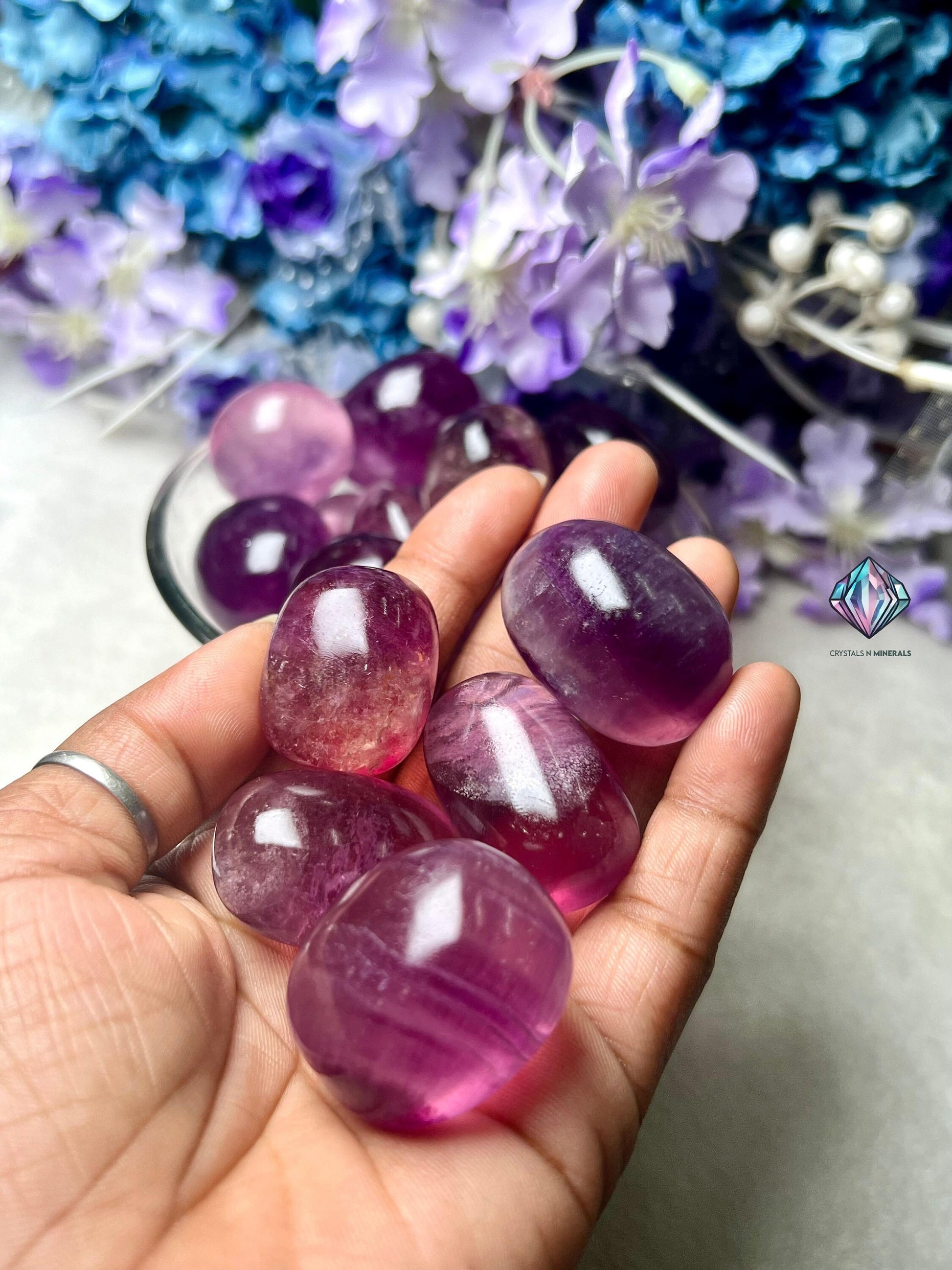 Purple Fluorite Stone Tumbled Stone-Spiritual Stone- Healing Crystals in pack sizes of 1,3,5, and 10 Pieces Quality AAAAA +++++