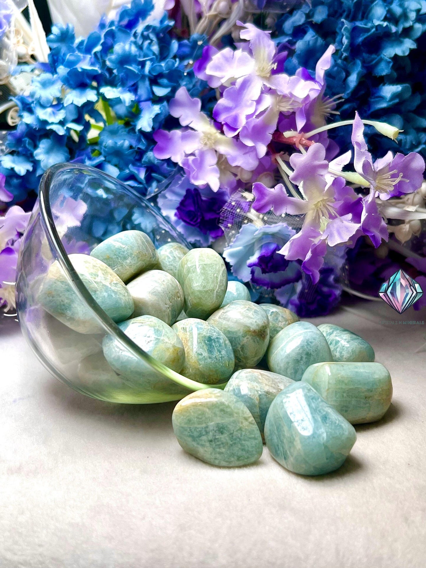 Aquamarine Stone Tumbled Stone - Spiritual Stone -Healing Crystals in pack sizes of 1,3,5, and 10 Pieces Quality AAAAA +++++