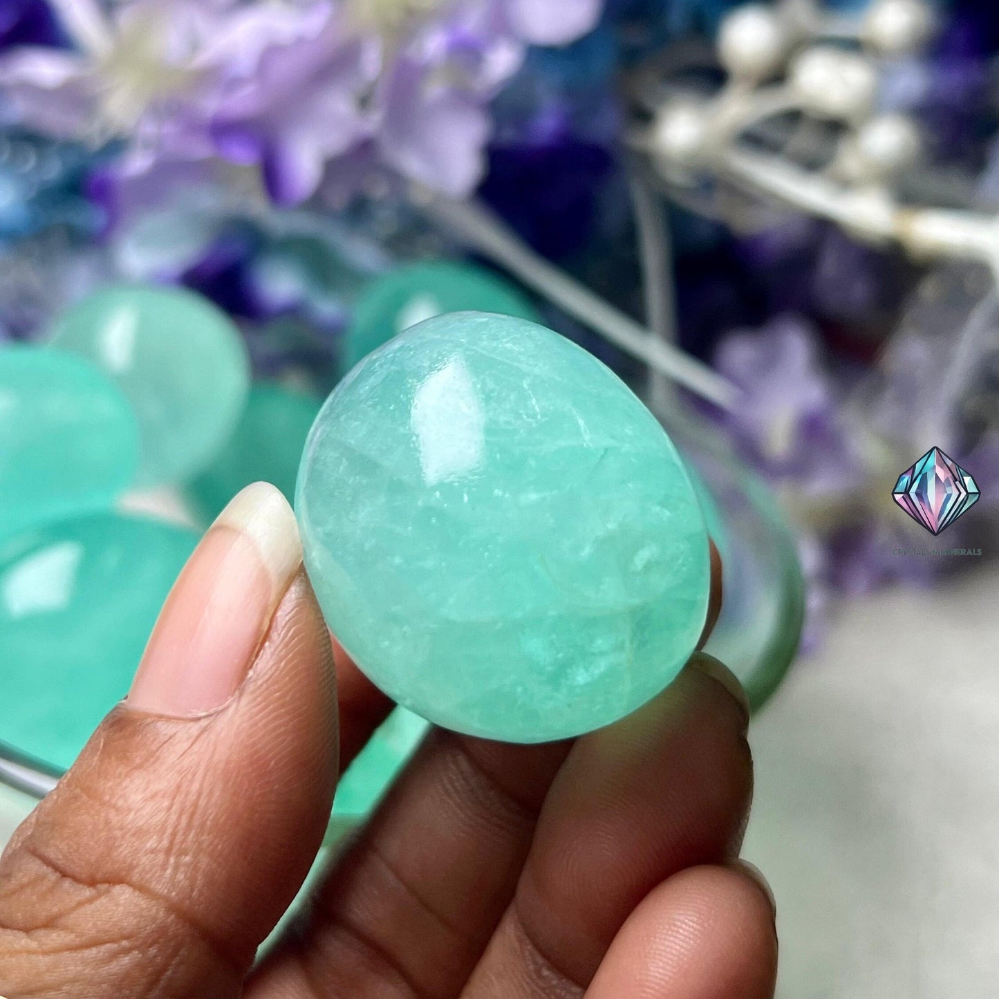 Pista Green Fluorite Stone Tumbled Stone-Spiritual Stone- Healing Crystals in pack sizes of 1,3,5, and 10 Pieces Quality AAAAA +++++