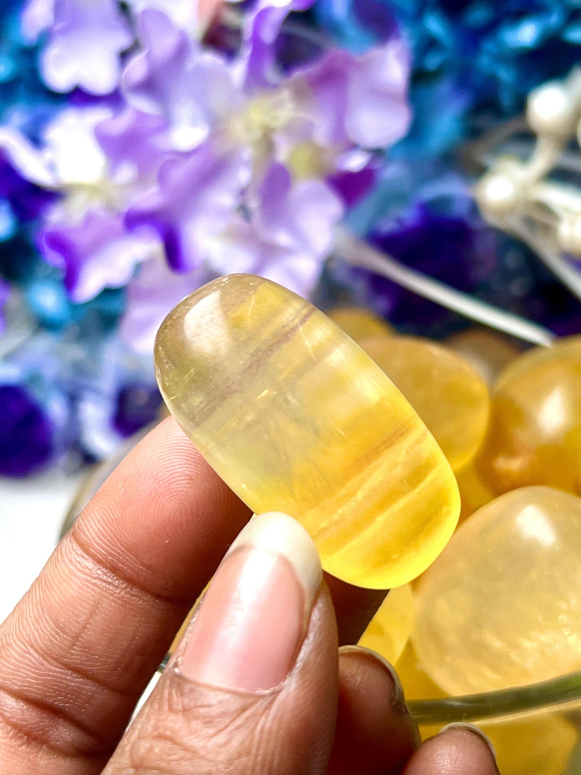 Yellow Fluorite Stone Tumbled Stone-Spiritual Stone- Healing Crystals in pack sizes of 1,3,5, and 10 Pieces Quality AAAAA +++++