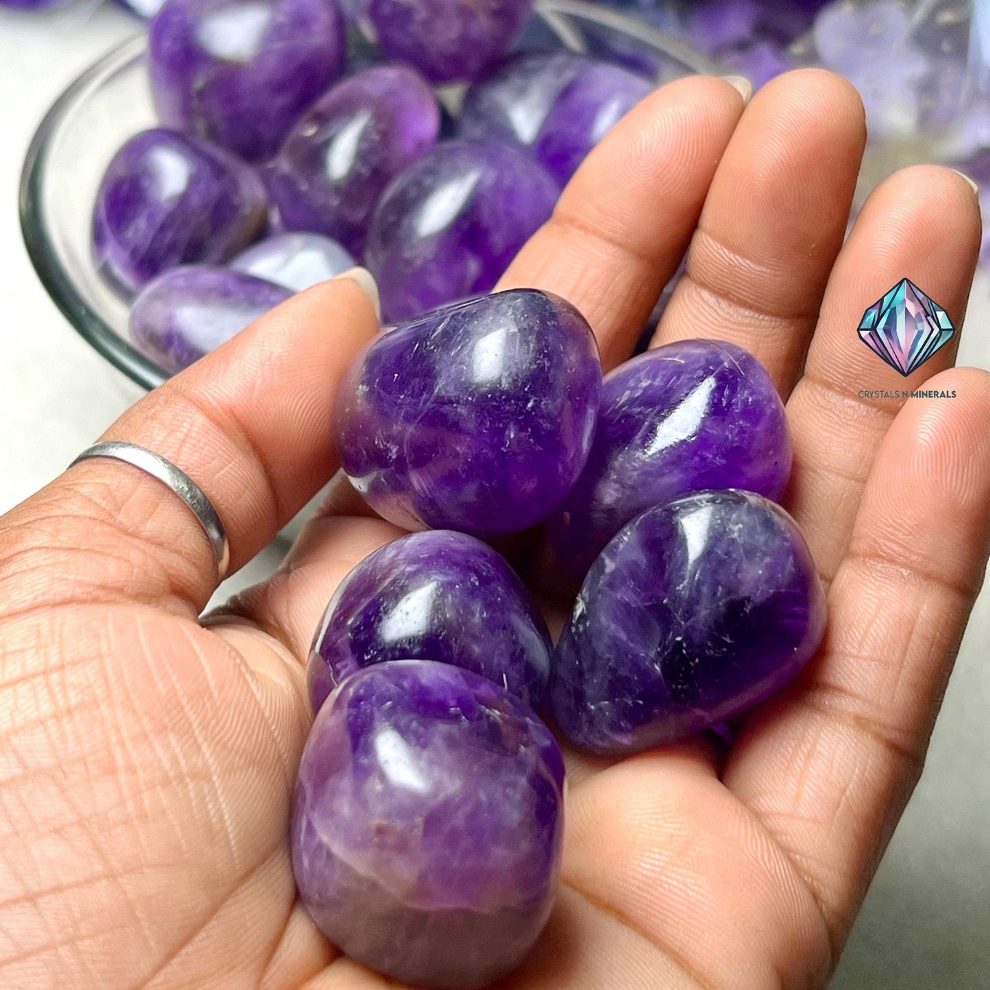 Amethyst Stone Tumbled Stone-Spiritual Stone- Healing Crystals in pack sizes of 1,3,5, and 10 Pieces Quality AAAAA +++++