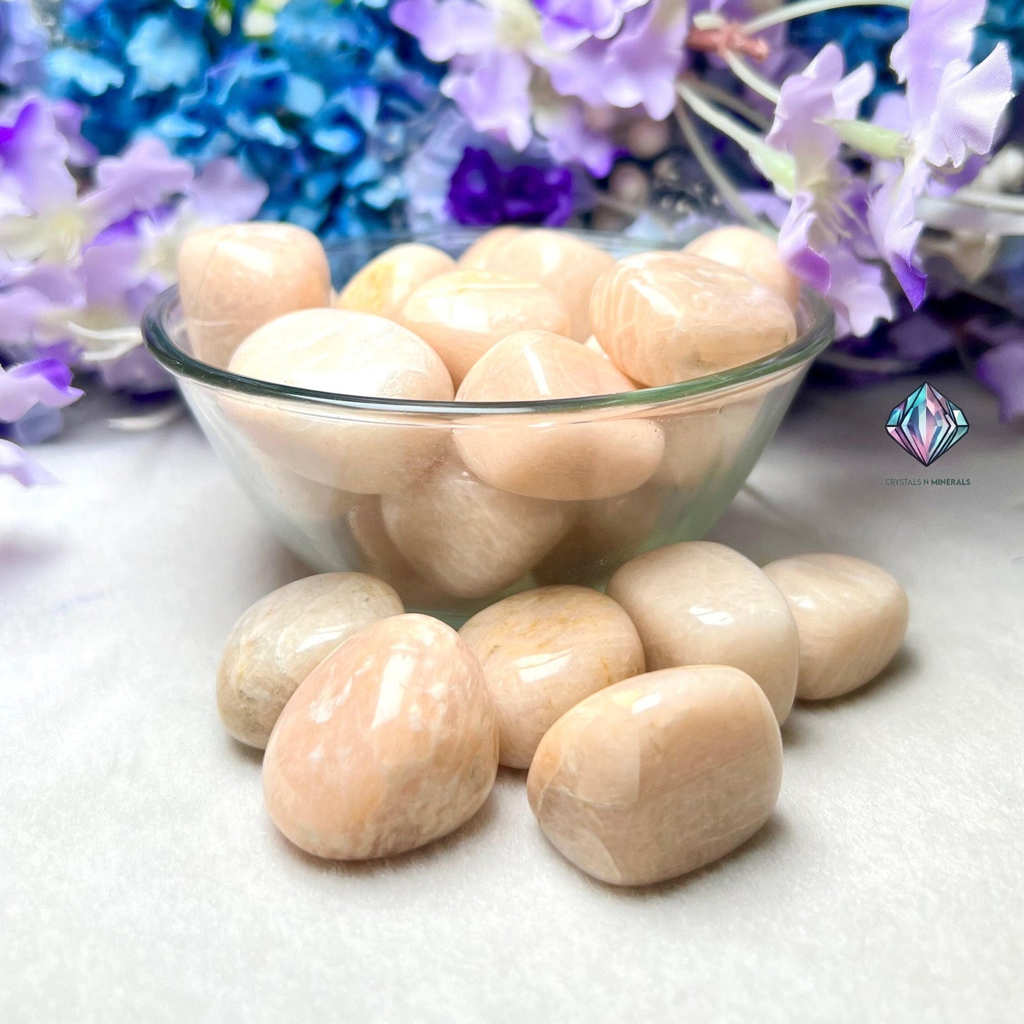 Peach Moonstone Stone Tumbled Stone - Spiritual Stone -Healing Crystals in pack sizes of 1,3,5, and 10 Pieces Quality AAAAA +++++