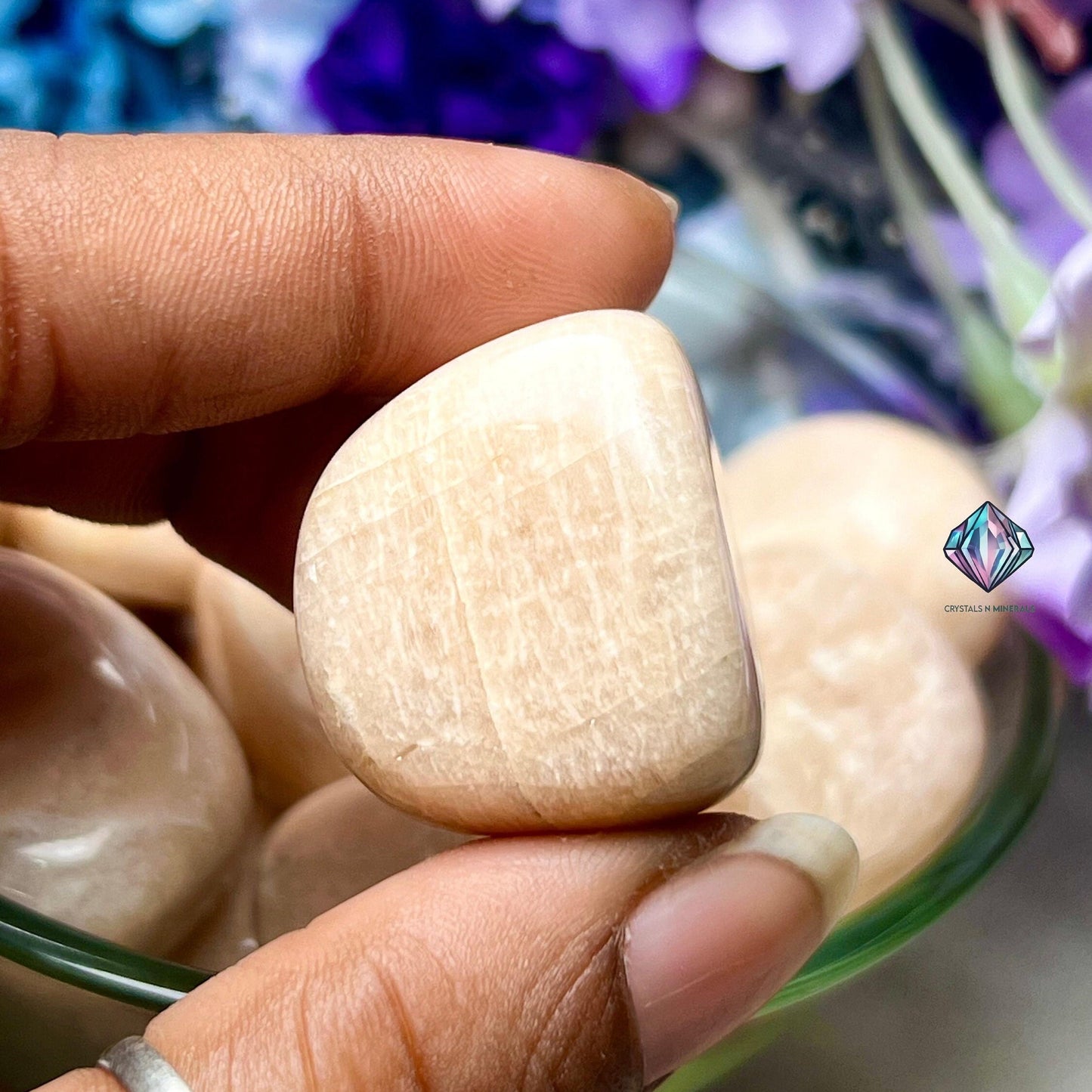 Peach Moonstone Stone Tumbled Stone - Spiritual Stone -Healing Crystals in pack sizes of 1,3,5, and 10 Pieces Quality AAAAA +++++