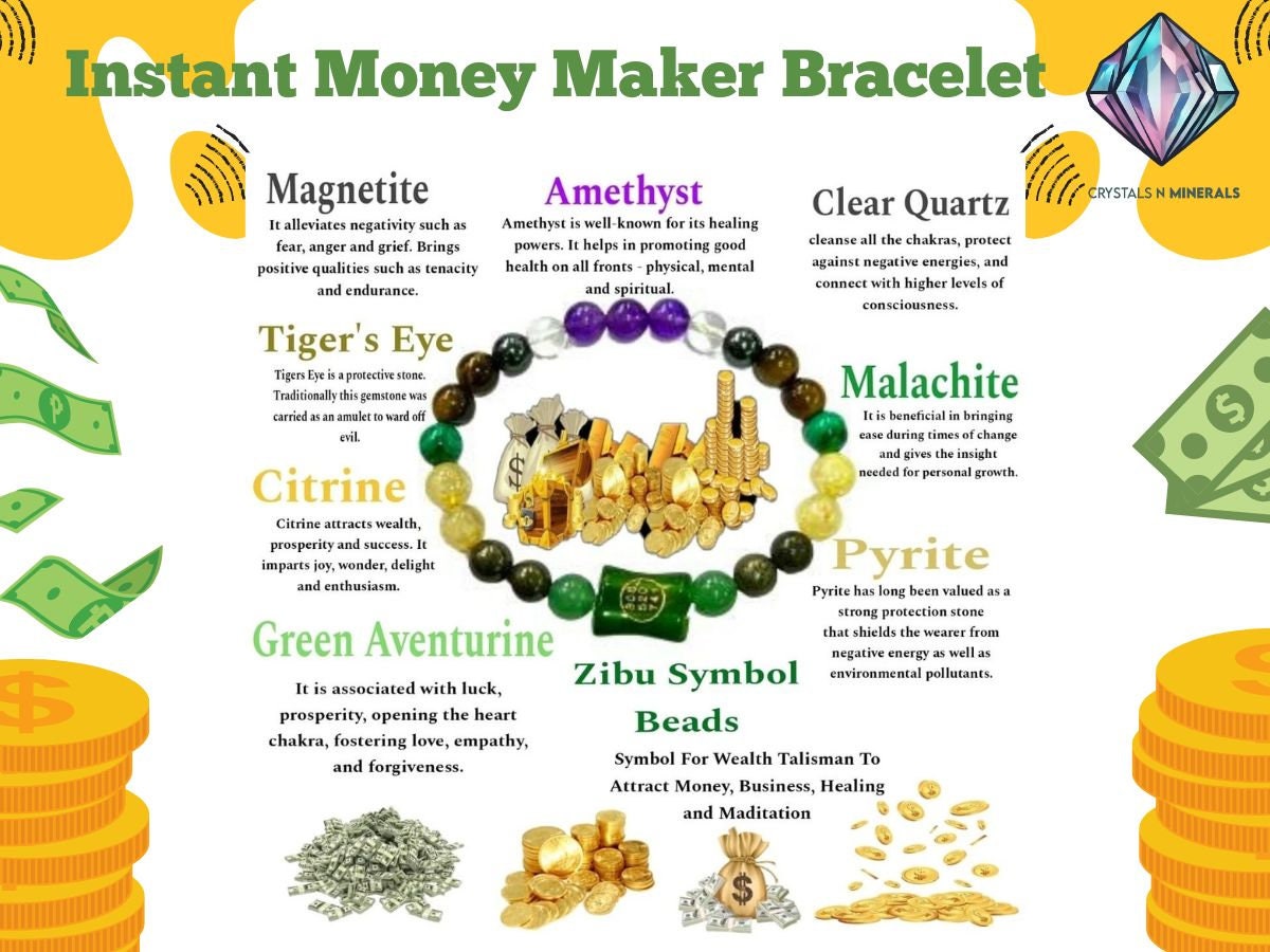 6 MM Money Wealth Bracelet - 6 MM Beads with Stretch Design