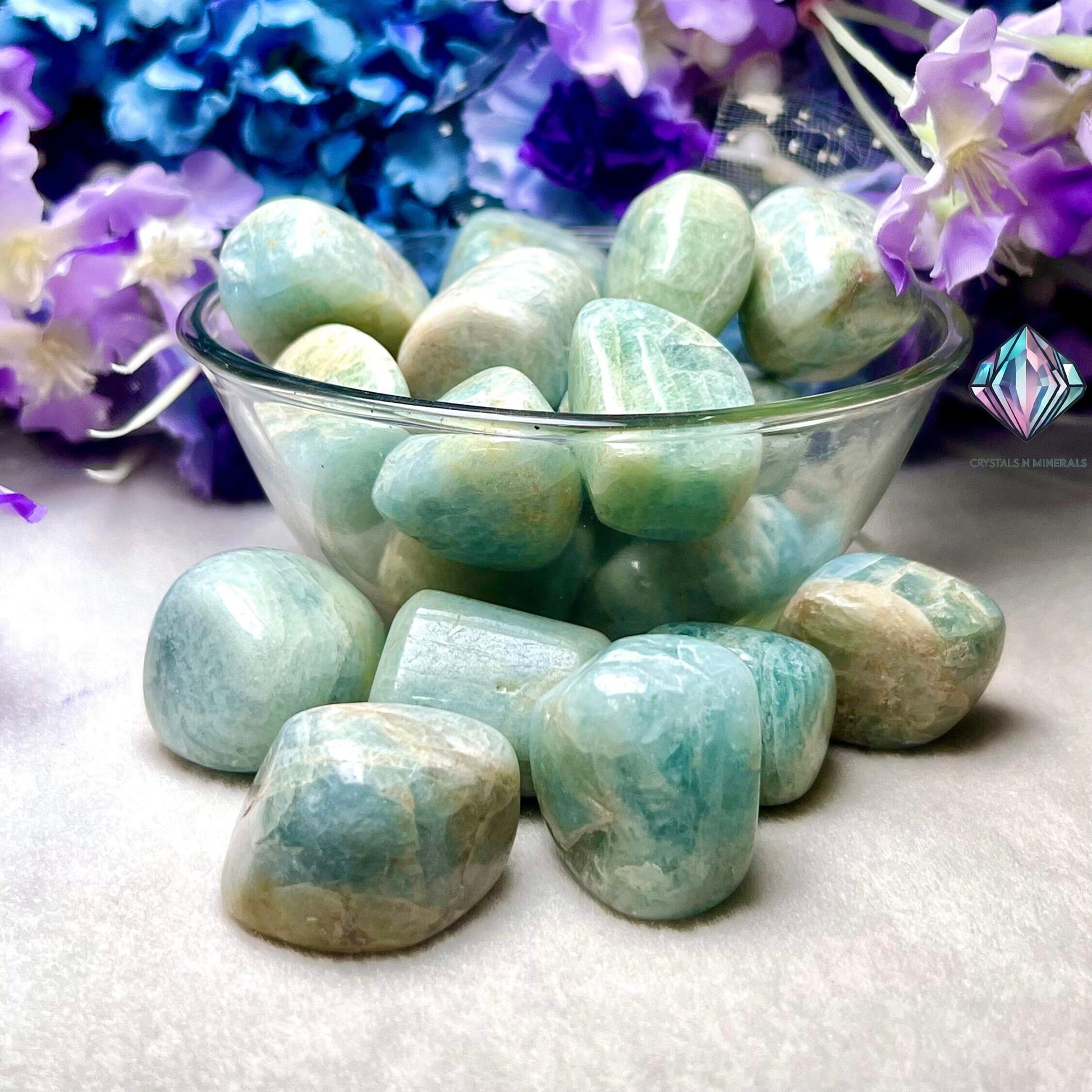 Aquamarine Stone Tumbled Stone - Spiritual Stone -Healing Crystals in pack sizes of 1,3,5, and 10 Pieces Quality AAAAA +++++