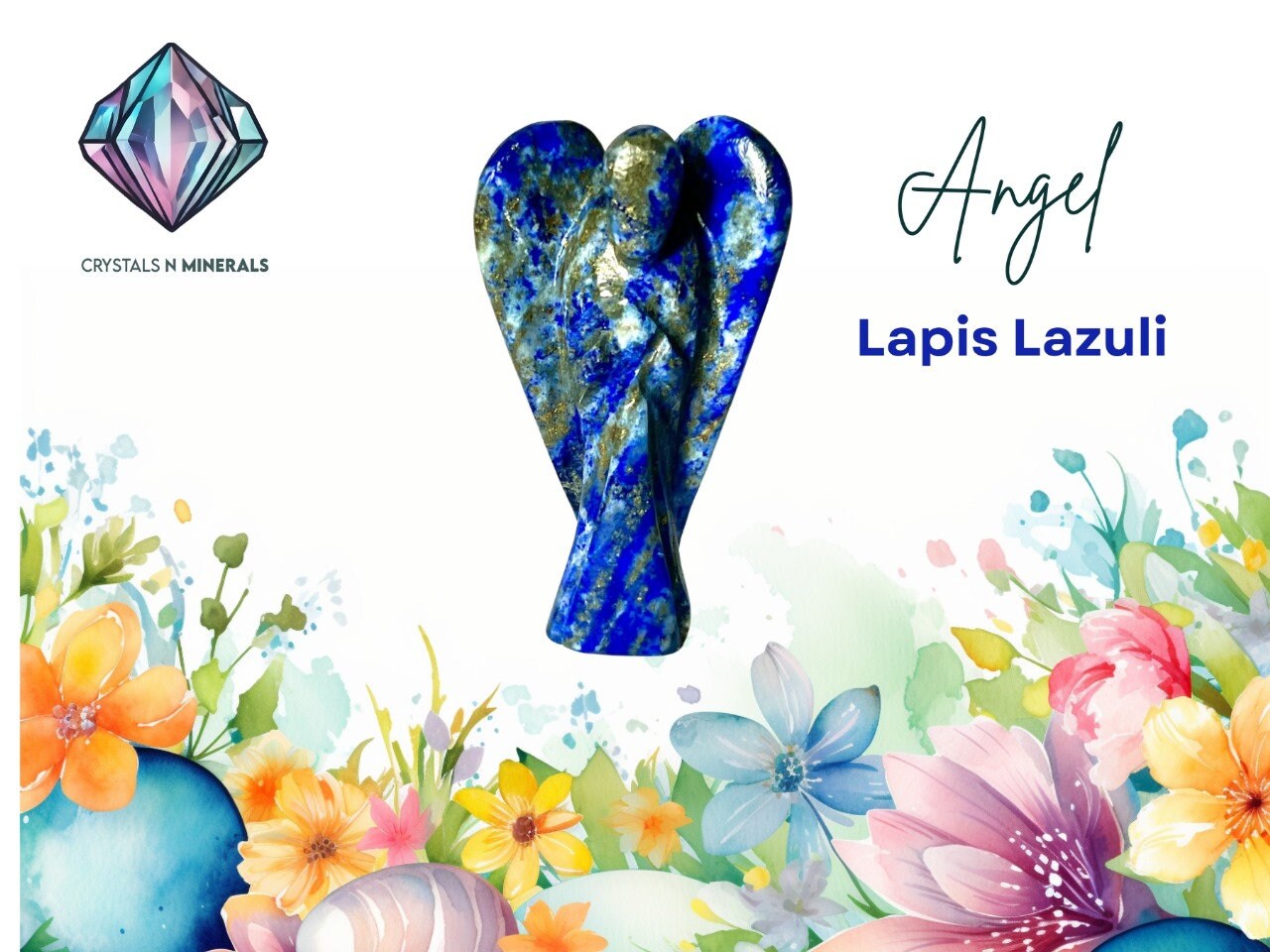 2" Lapis Lazuli Stone ANGEL (1) Piece Free standing guardian Angel crystal Reiki energy blessed hand carved Pocket Angel Angelic connection