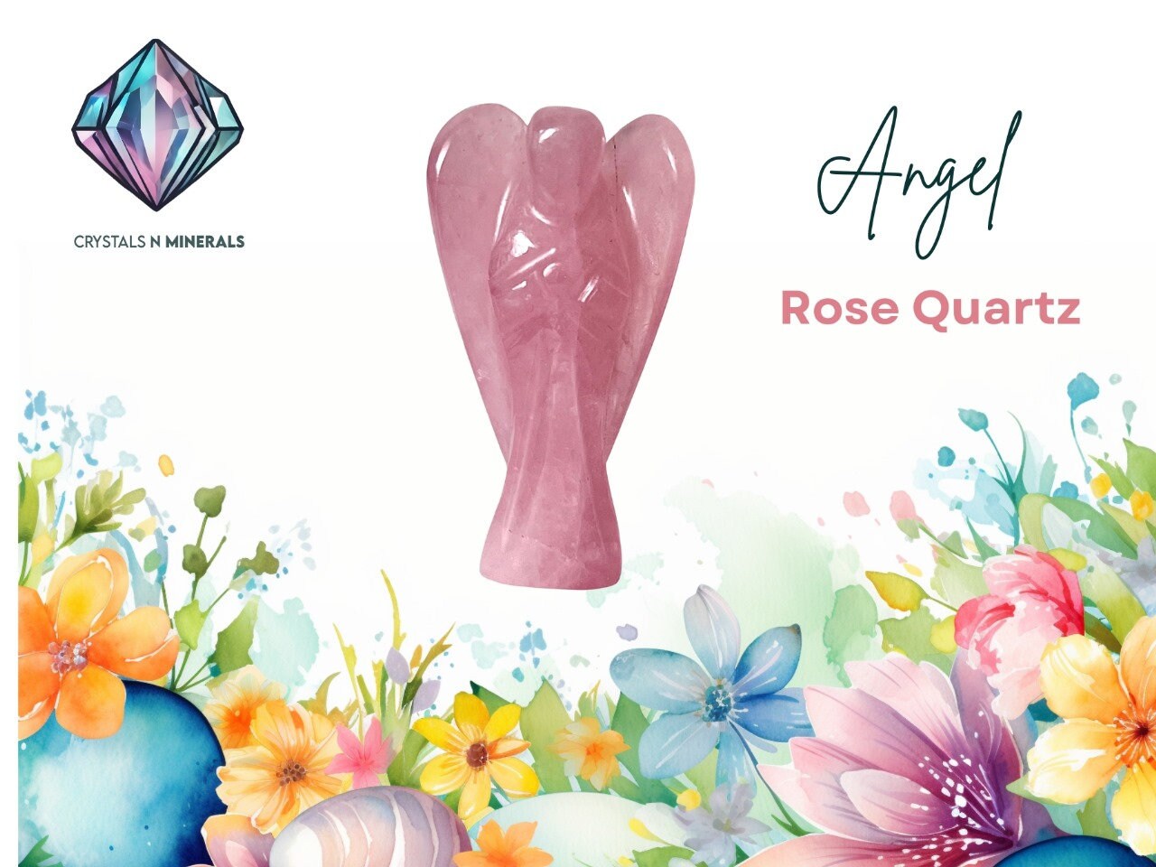 2" Rose Quartz Stone ANGEL One(1)Piece Free standing guardian Angel crystal Reiki energy blessed hand carved Pocket Angel Angelic connection