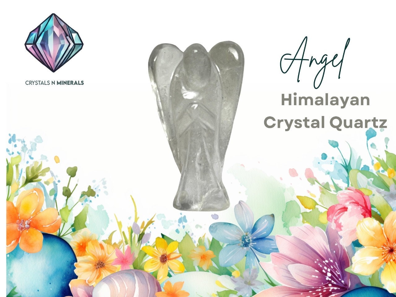 2" Himalayan crystal Quartz Stone ANGEL One(1)Piece Free standing guardian Angel crystal Reiki energy blessed hand carved Angelic connection