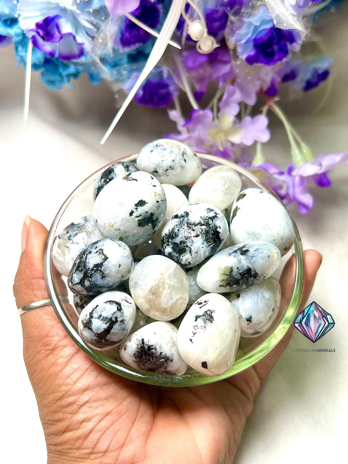 Rainbow Moonstone Stone Tumbled Stone - Spiritual Stone -Healing Crystals in pack sizes of 1,3,5, and 10 Pieces Quality AAAAA +++++