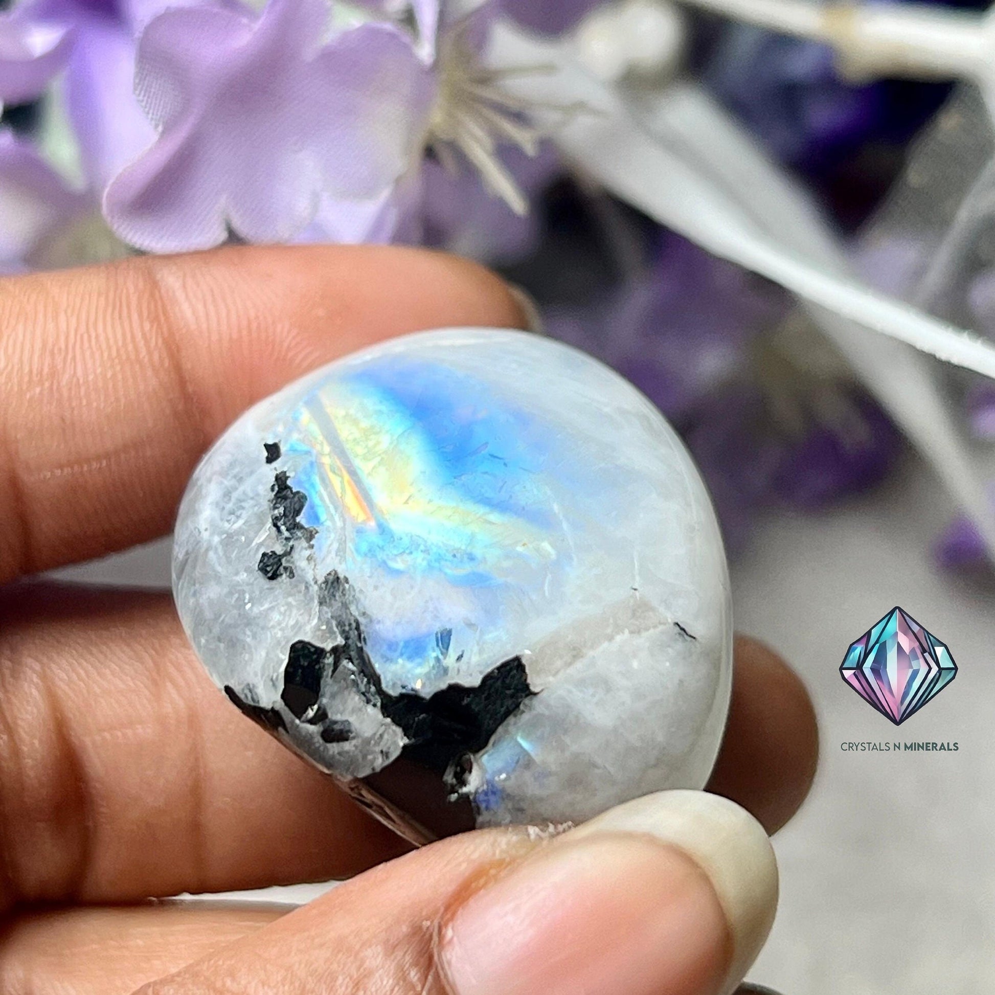 Rainbow Moonstone Stone Tumbled Stone - Spiritual Stone -Healing Crystals in pack sizes of 1,3,5, and 10 Pieces Quality AAAAA +++++