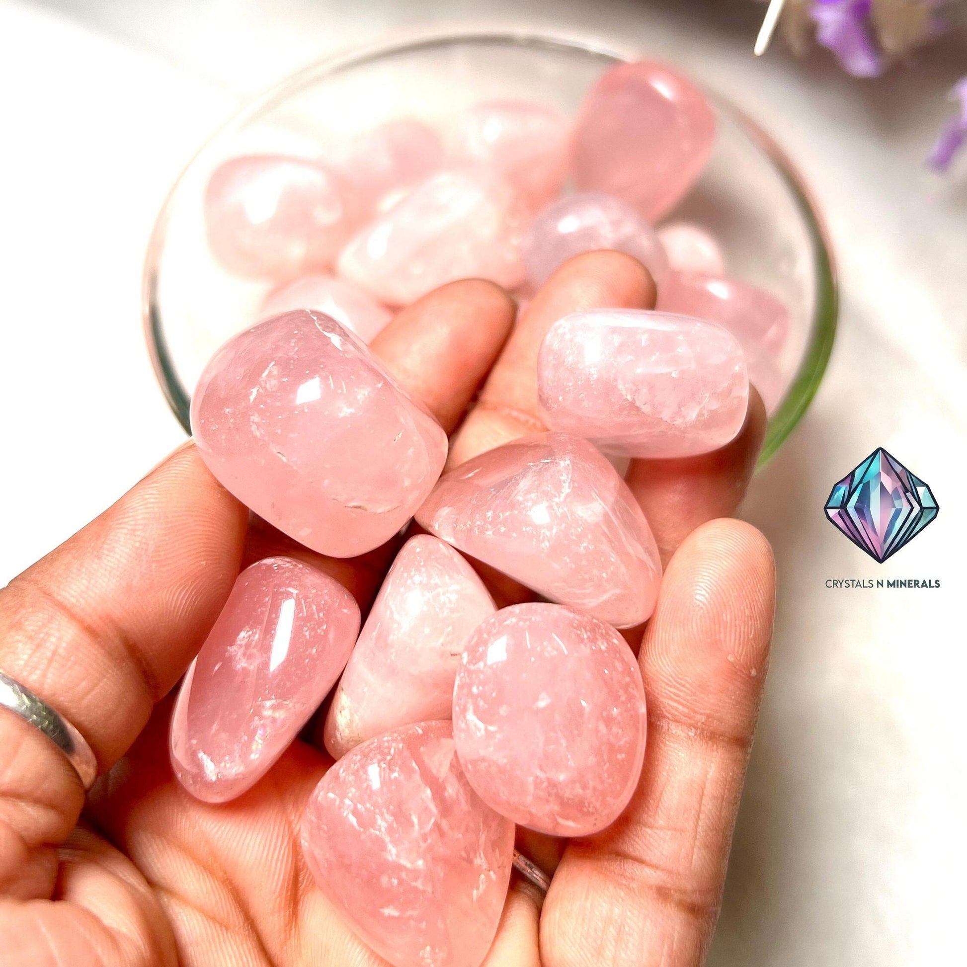 Rose Quartz Stone Tumbled Stone - Spiritual Stone -Healing Crystals in pack sizes of 1,3,5, and 10 Pieces Quality AAAAA +++++