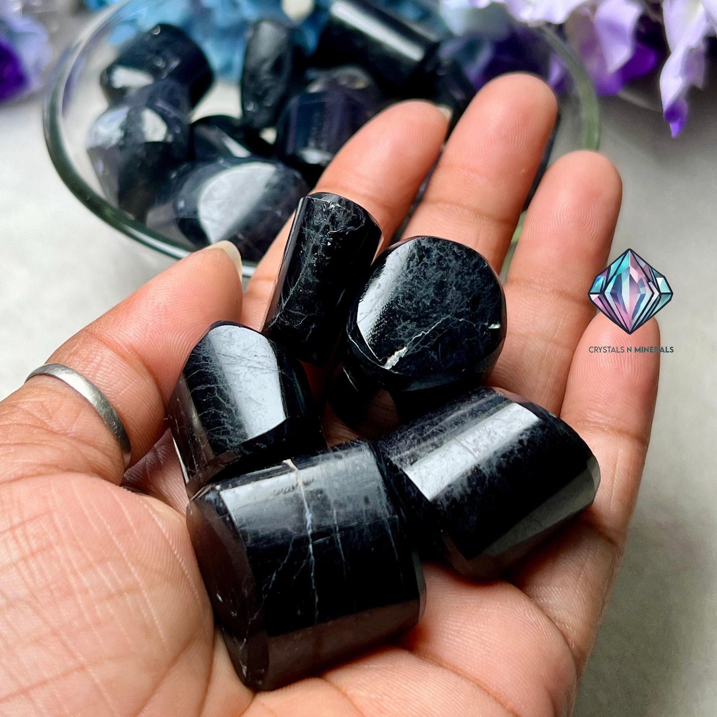 Black Tourmaline Stone Tumbled Stone - Spiritual Stone -Healing Crystals in pack sizes of 1,3,5, and 10 Pieces Quality AAAAA +++++