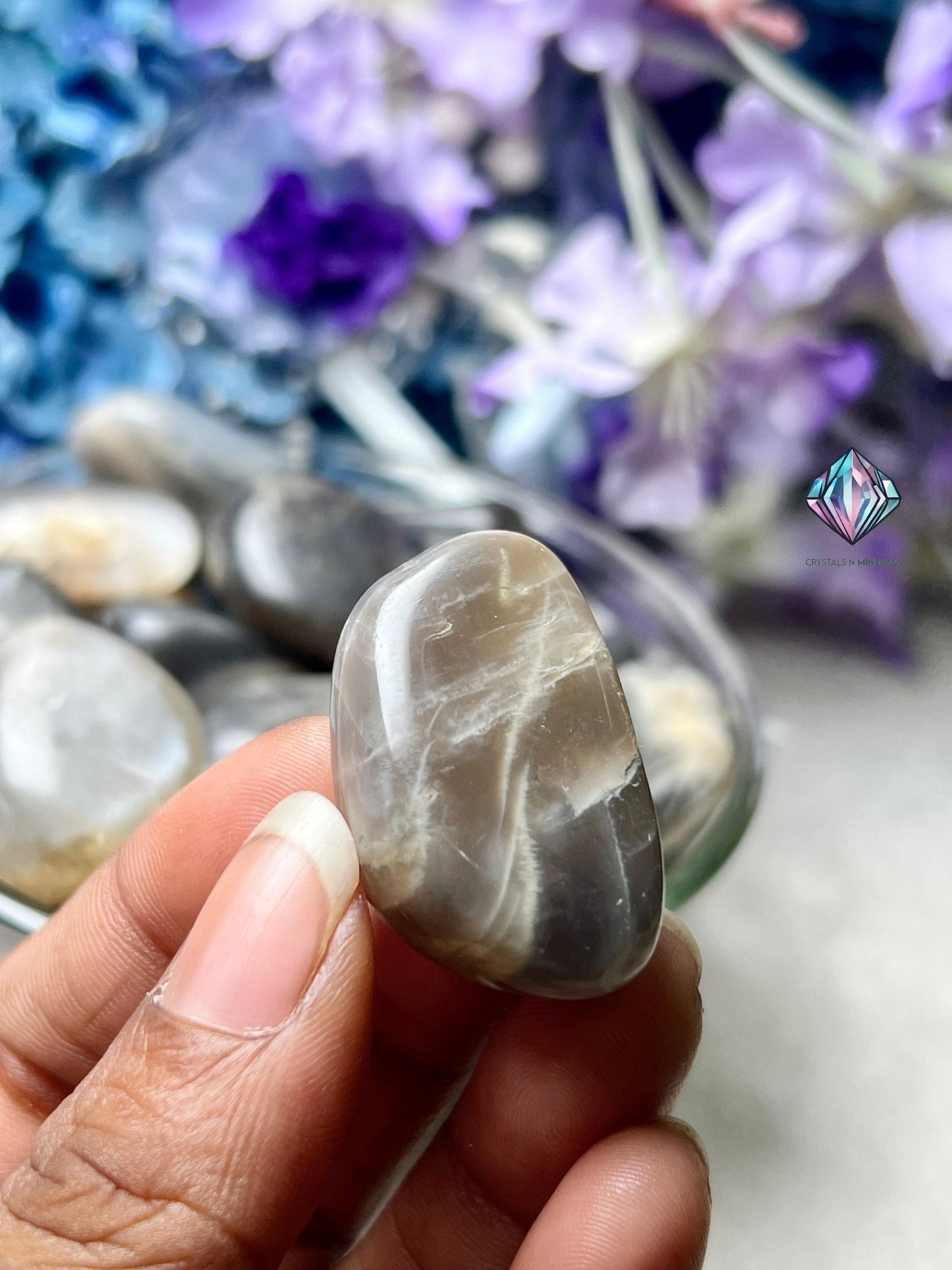 Black Moonstone Tumbled Stone - Spiritual Stone -Healing Crystals in pack sizes of 1,3,5, and 10 Pieces Quality AAAAA +++++