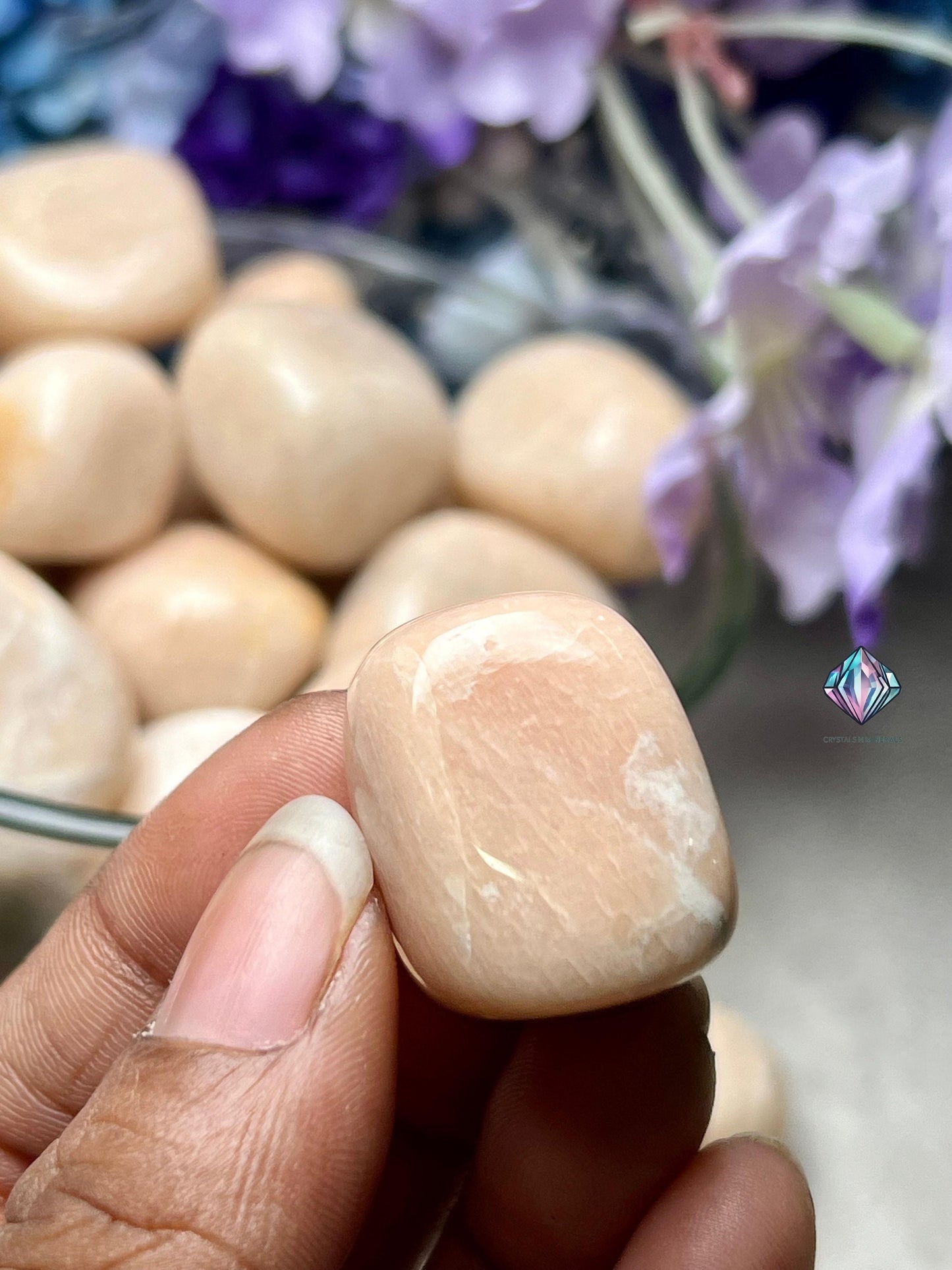 Peach Moonstone Stone Tumbled Stone - Spiritual Stone -Healing Crystals in pack sizes of 1,3,5, and 10 Pieces Quality AAAAA +++++