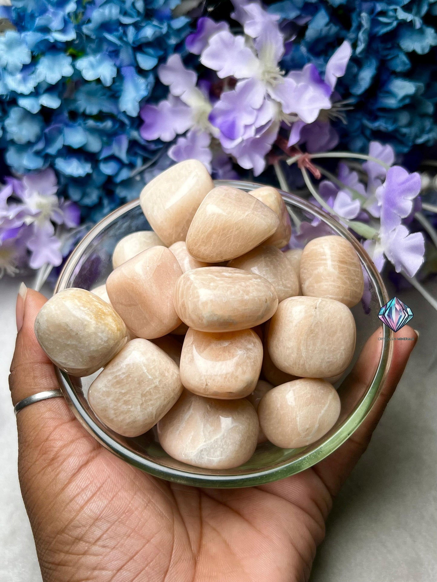 Peach Moonstone Stone Tumbled Stone - Spiritual Stone -Healing Crystals in pack sizes of 1,3,5, and 10 Pieces Quality AAAAA +++++