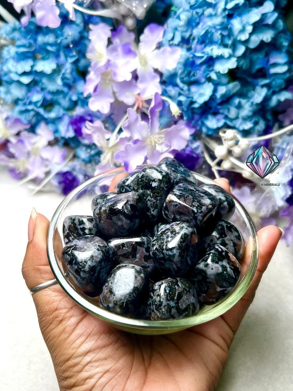 Mystic Merlinite/Indigo Gabbro stone TumbledStone-Spiritual Stone-Healing Crystals in pack sizes of 1,3,5, and 10 Pieces Quality AAAAA +++++