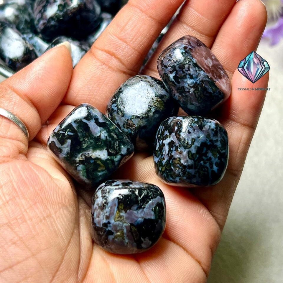 Mystic Merlinite/Indigo Gabbro stone TumbledStone-Spiritual Stone-Healing Crystals in pack sizes of 1,3,5, and 10 Pieces Quality AAAAA +++++