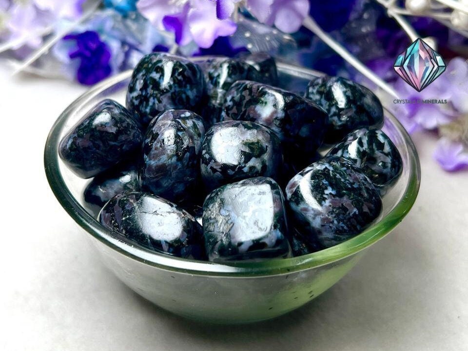 Mystic Merlinite/Indigo Gabbro stone TumbledStone-Spiritual Stone-Healing Crystals in pack sizes of 1,3,5, and 10 Pieces Quality AAAAA +++++