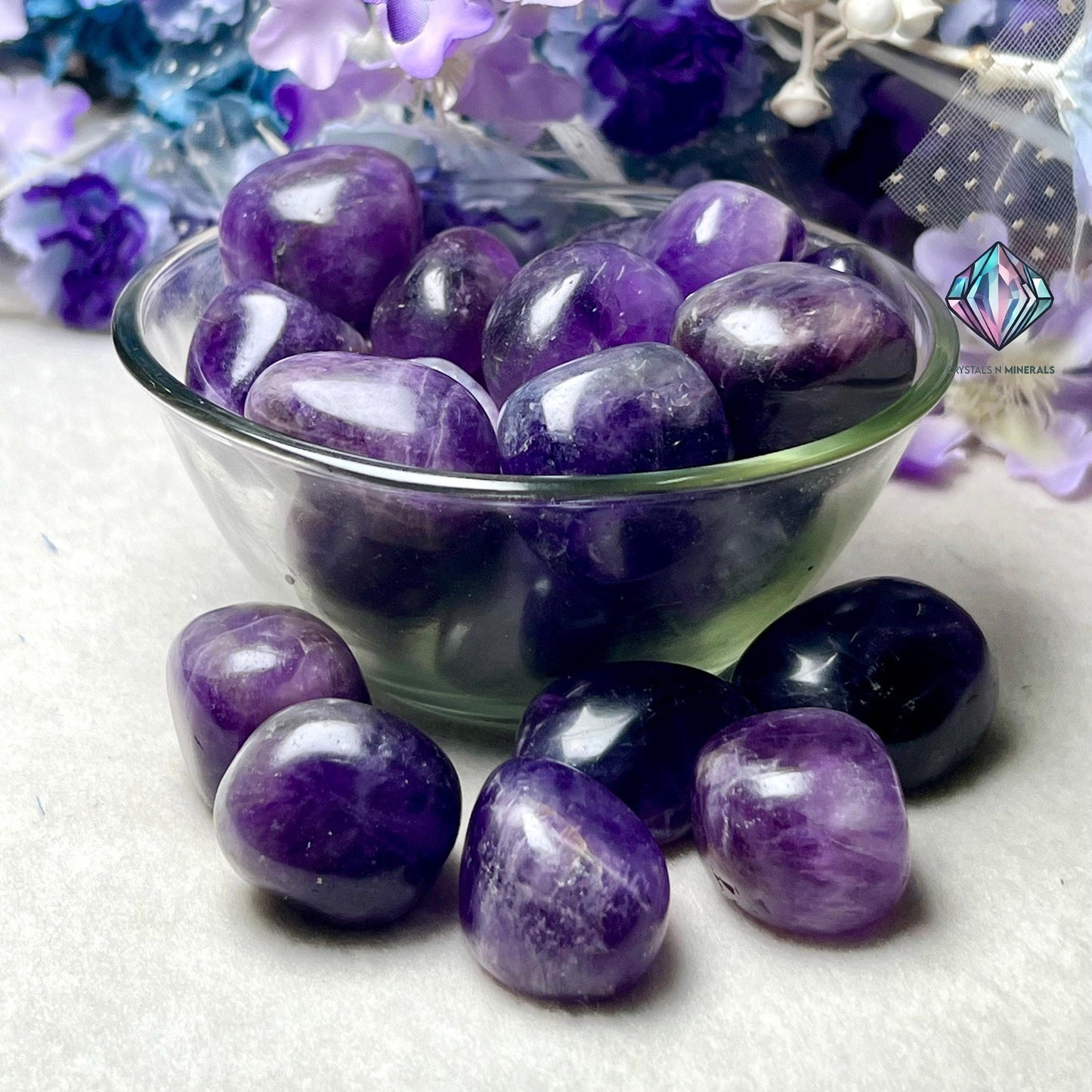 Amethyst Stone Tumbled Stone-Spiritual Stone- Healing Crystals in pack sizes of 1,3,5, and 10 Pieces Quality AAAAA +++++