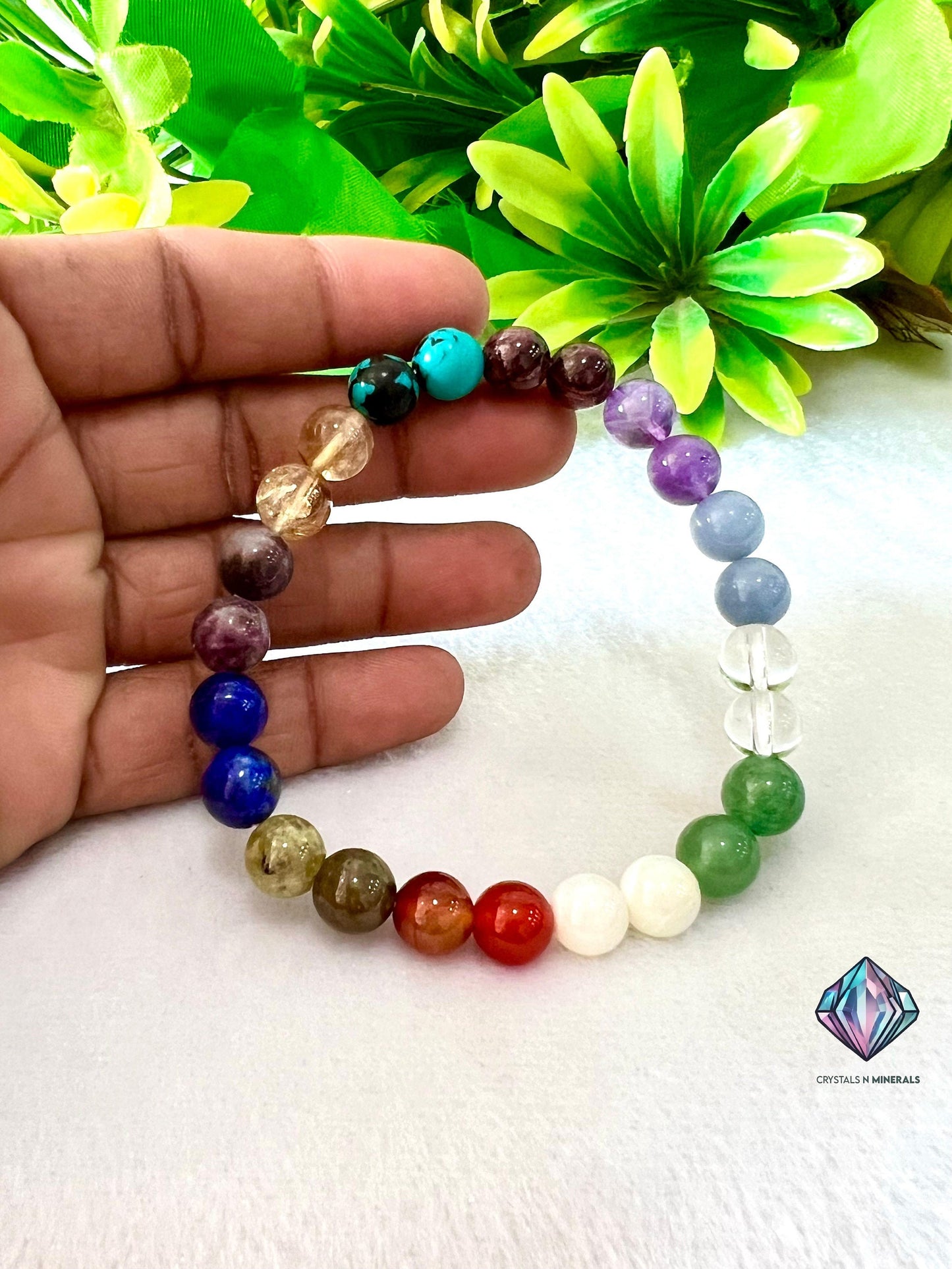 AstrologerStone Garnet,Amethyst,Angelite,Crystal,GAventurine,MOP,Carnelian,Tsavorite,Lapis,PTourmaline,Citrine,HowliteTurquoise Bracelet 8mm