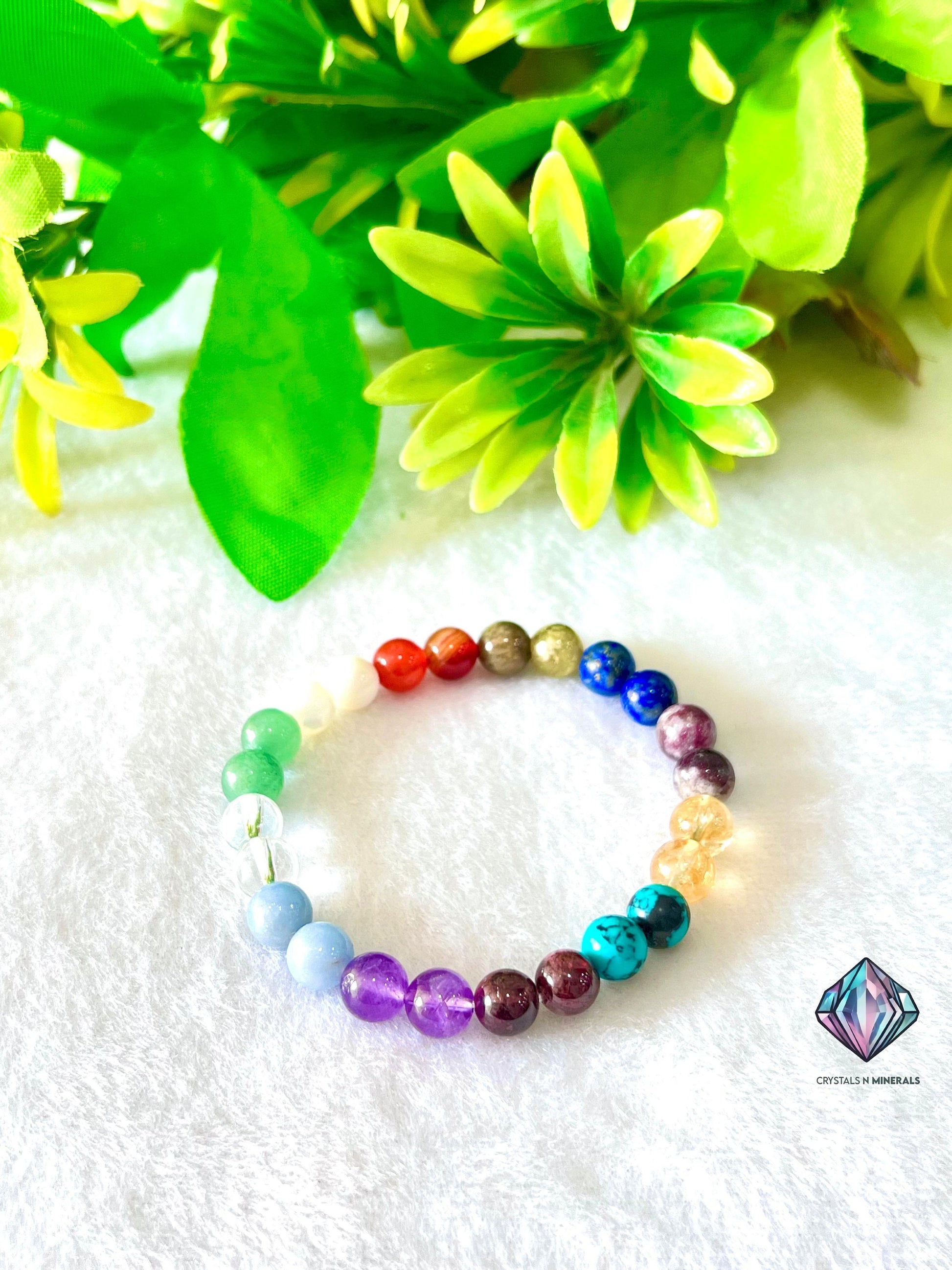 AstrologerStone Garnet,Amethyst,Angelite,Crystal,GAventurine,MOP,Carnelian,Tsavorite,Lapis,PTourmaline,Citrine,HowliteTurquoise Bracelet 8mm