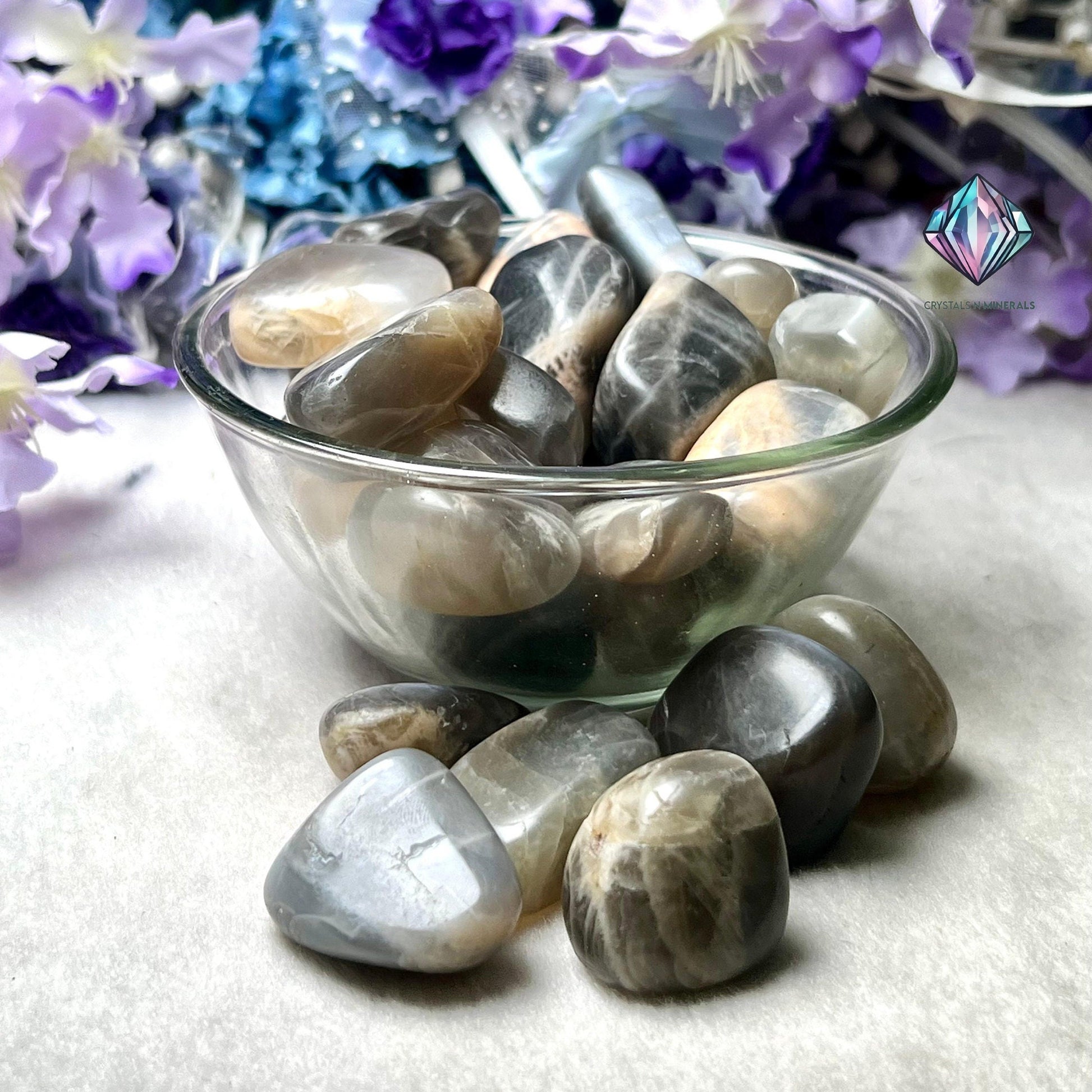 Black Moonstone Tumbled Stone - Spiritual Stone -Healing Crystals in pack sizes of 1,3,5, and 10 Pieces Quality AAAAA +++++