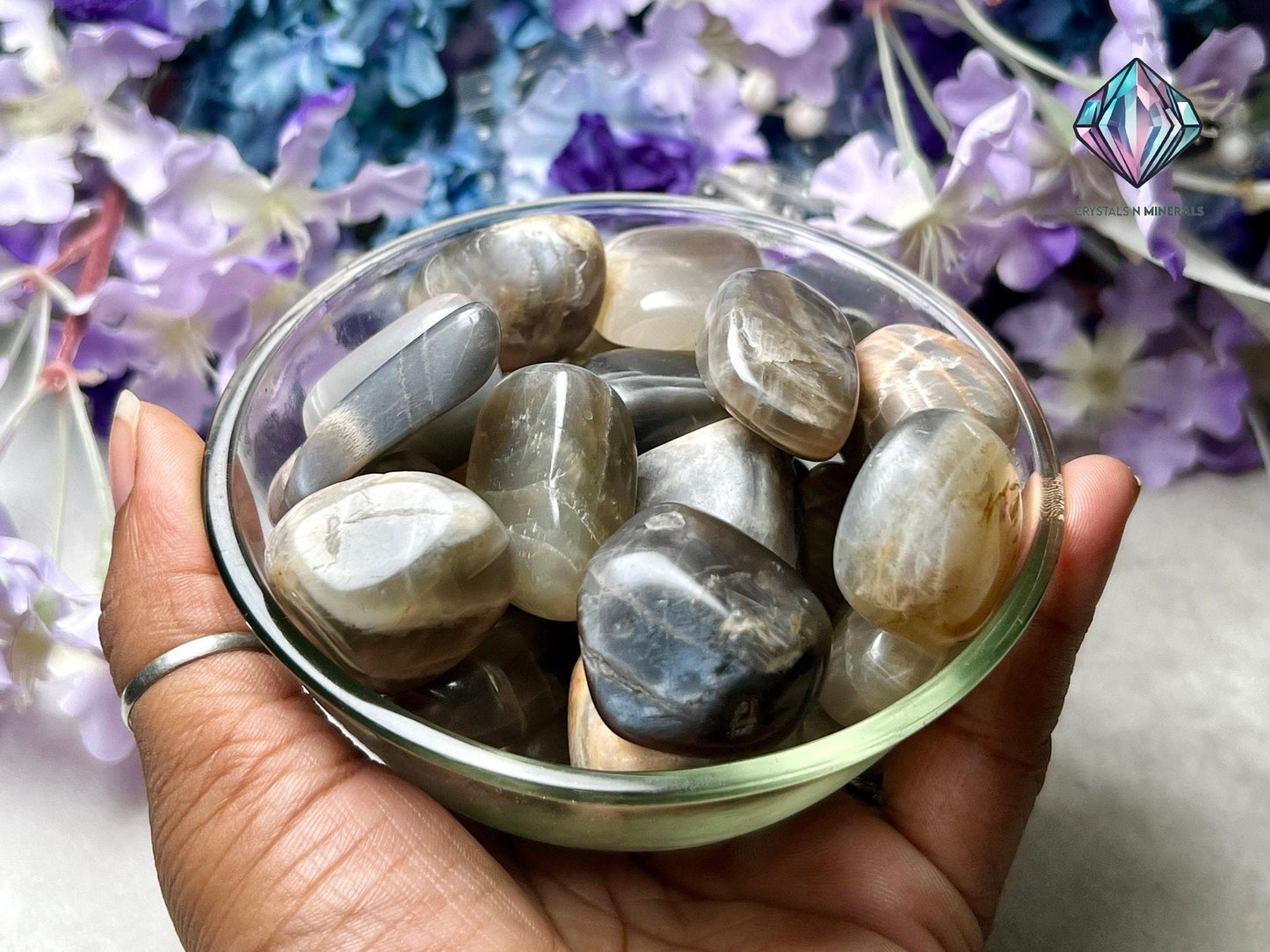 Black Moonstone Tumbled Stone - Spiritual Stone -Healing Crystals in pack sizes of 1,3,5, and 10 Pieces Quality AAAAA +++++