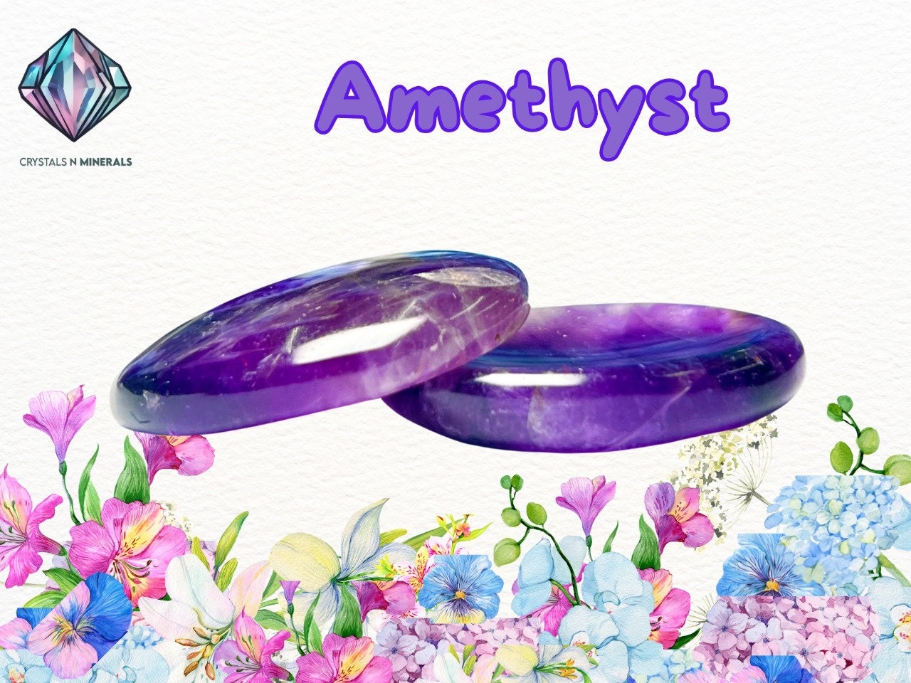 Amethyst Stone Worry Stone – Crystal Worry Stone – Pocket Stone – Healing Crystal - 4cmx3cm Thumb Stone One (1) Piece