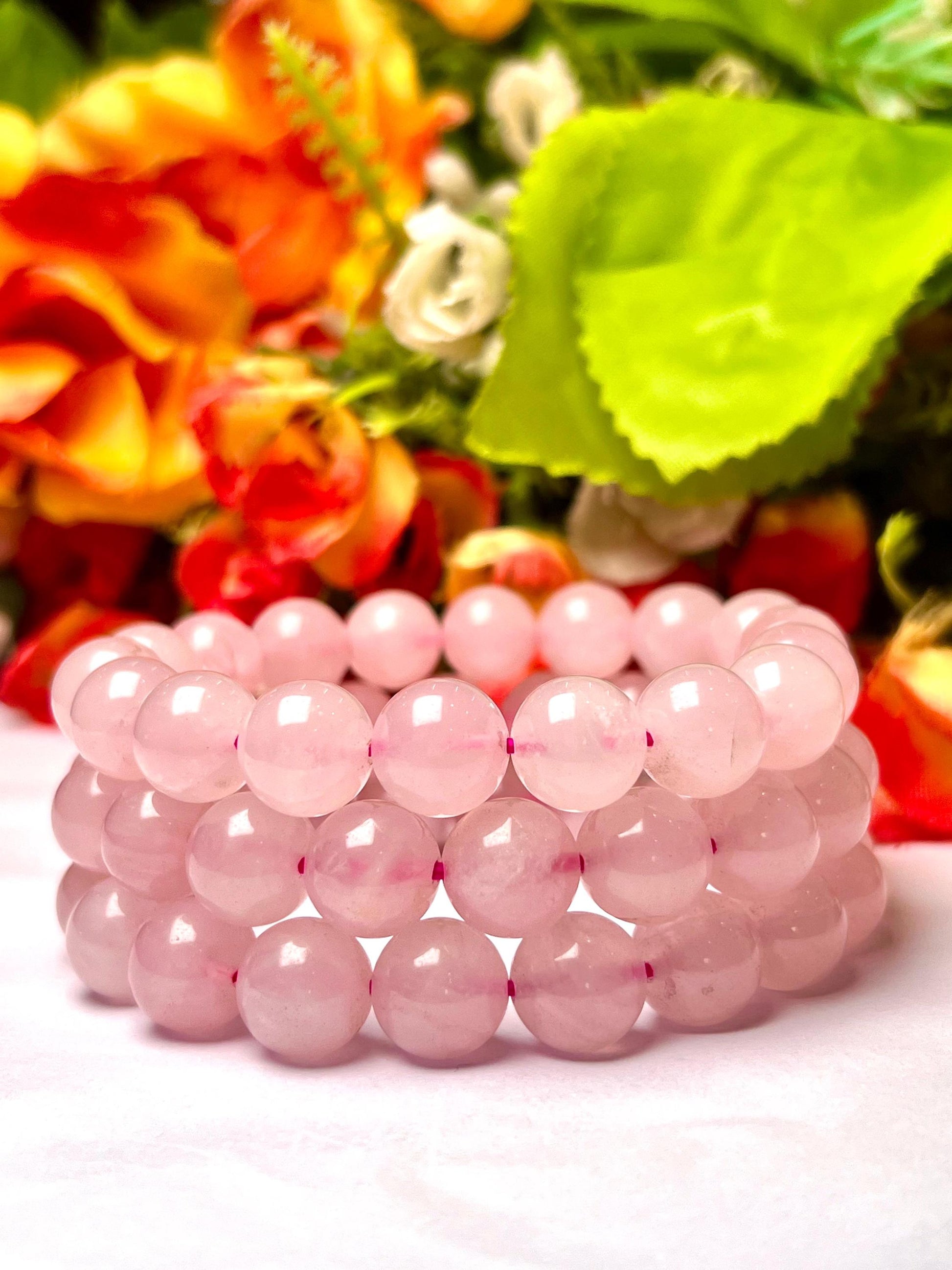 Men's 12 MM Rose Quartz Stone Bracelet| Jewelry for Men| Good For Love