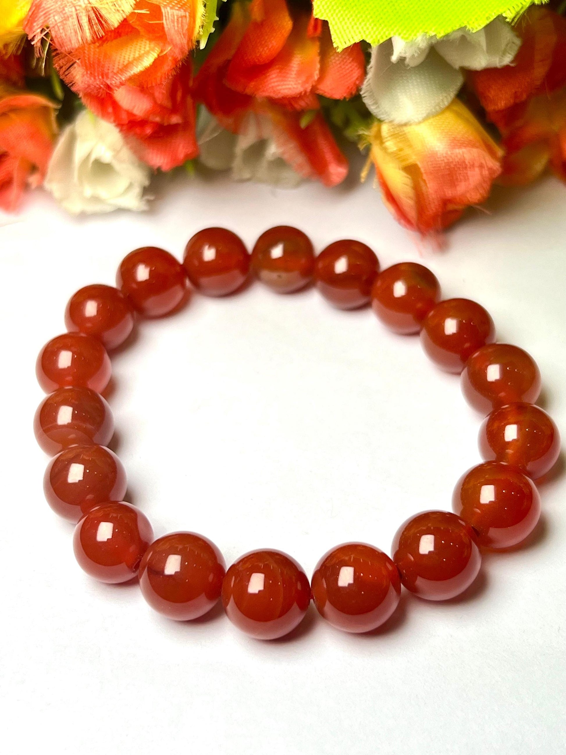 Men's 12 MM Red Onyx Stone Bracelet| Jewelry for Men