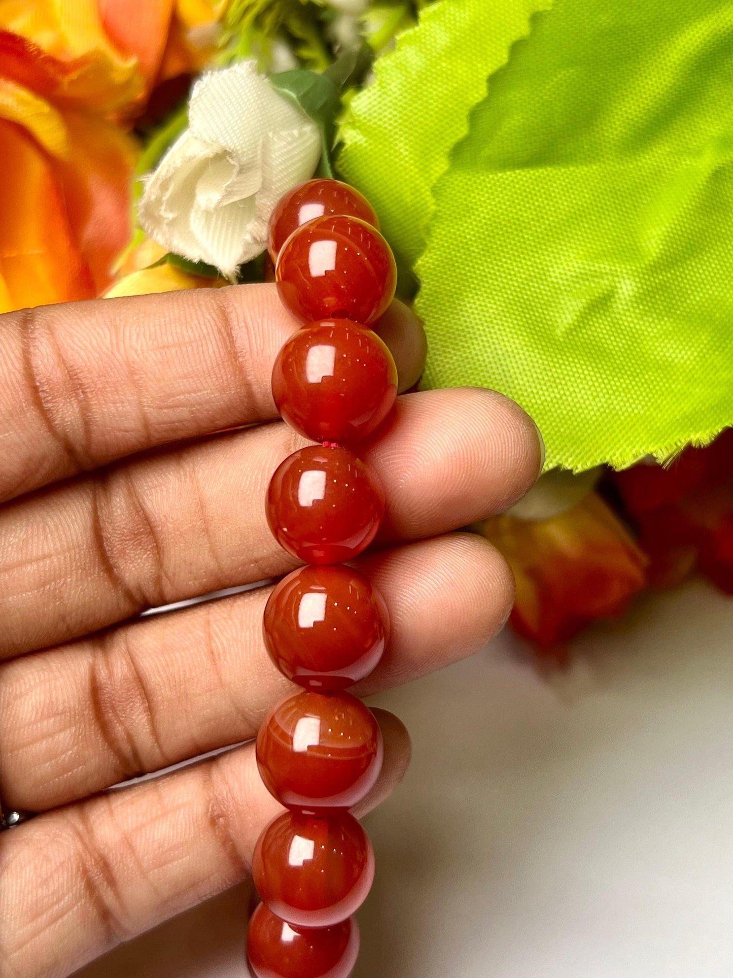 Men's 12 MM Red Onyx Stone Bracelet| Jewelry for Men