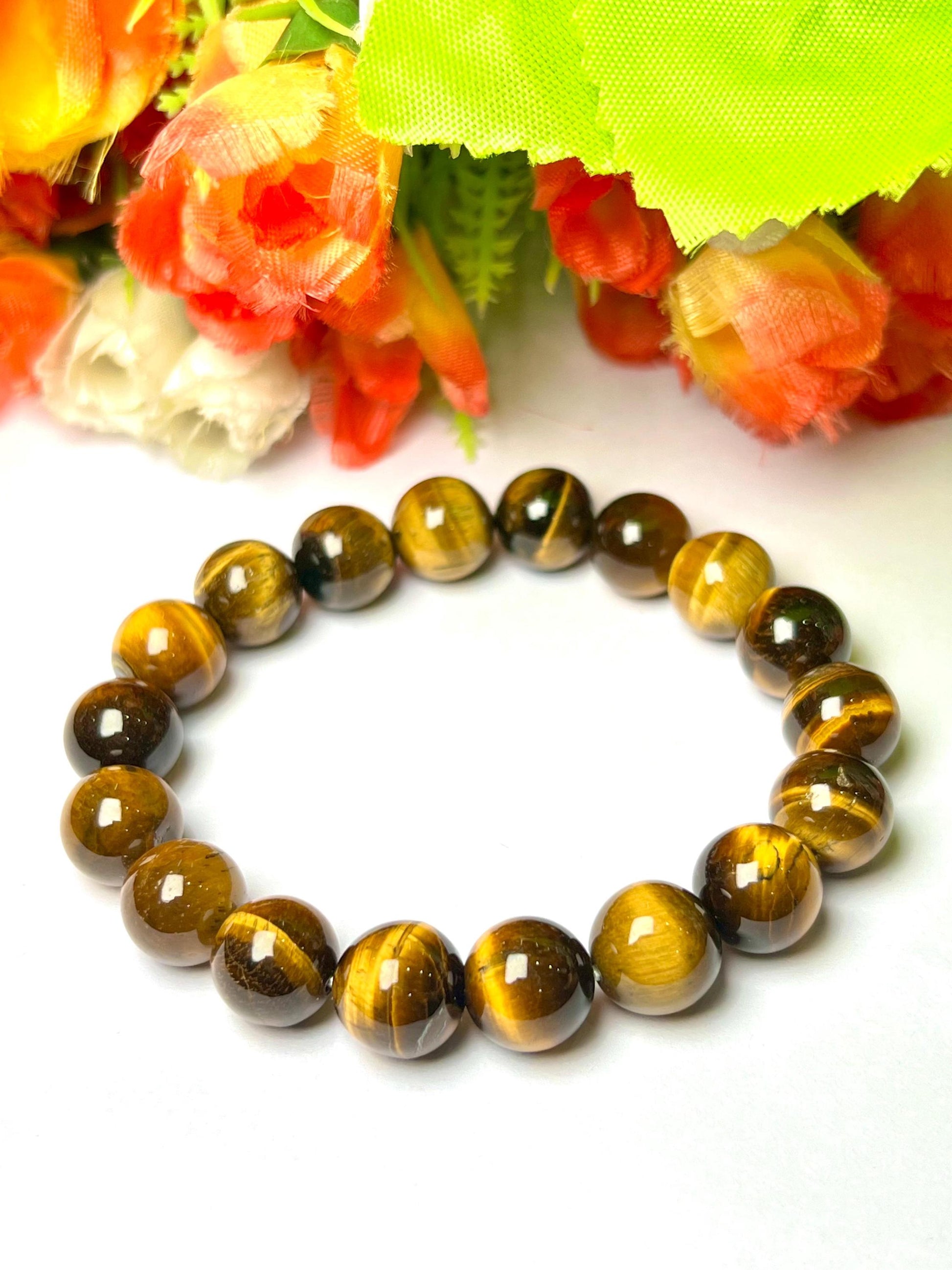 Men's 12 MM Yellow Tiger Eye Stone Bracelet| Jewelry for Men