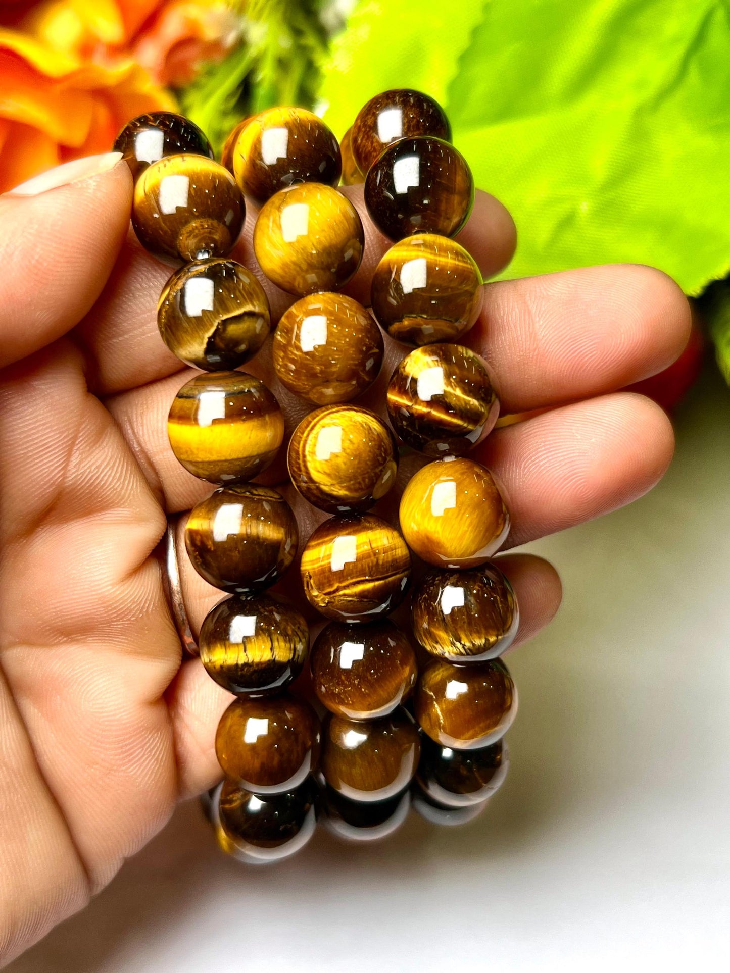 Men's 12 MM Yellow Tiger Eye Stone Bracelet| Jewelry for Men