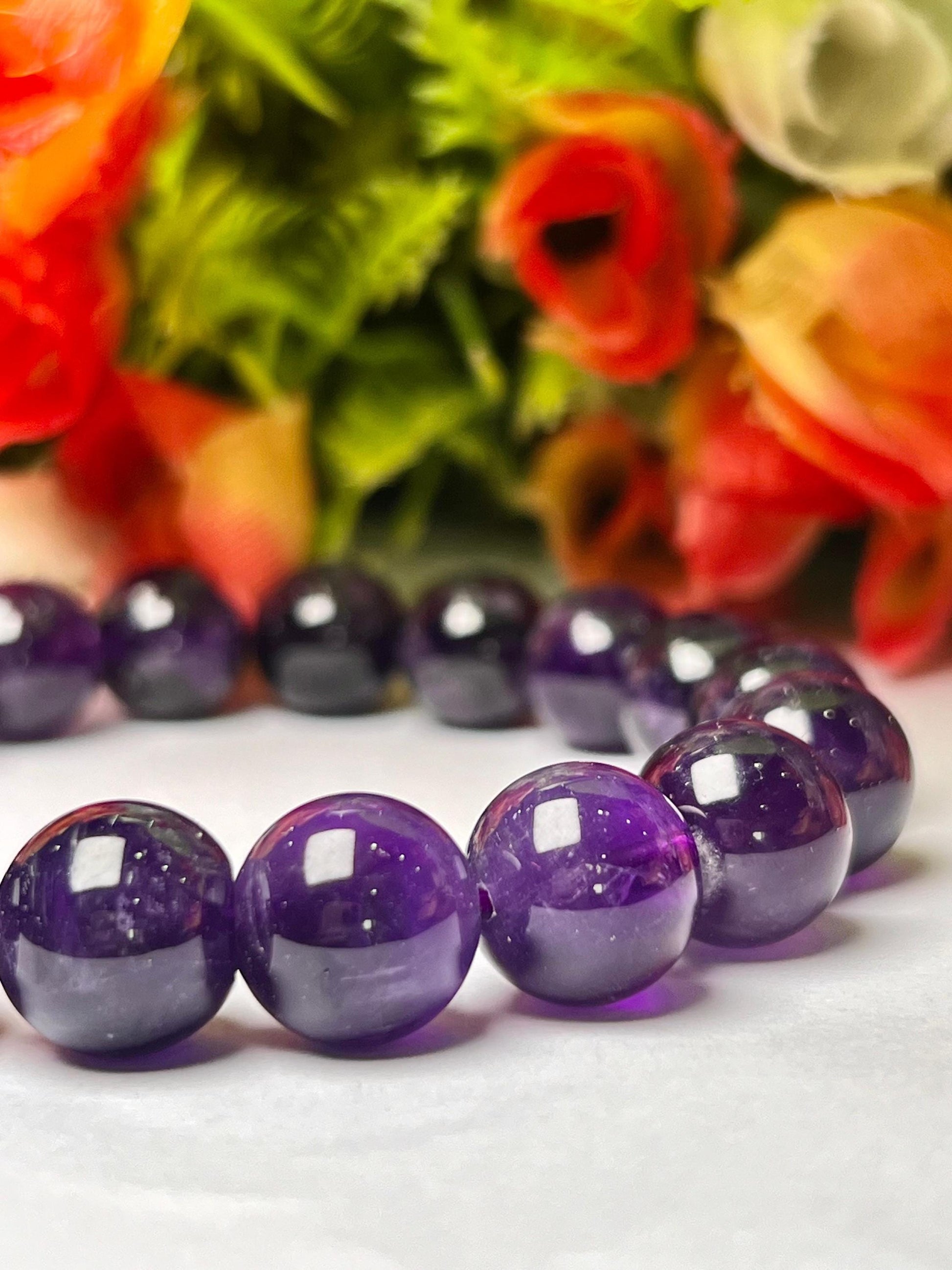 Men's 12 mm Amethyst Stone Bracelet| Jewelry for Men