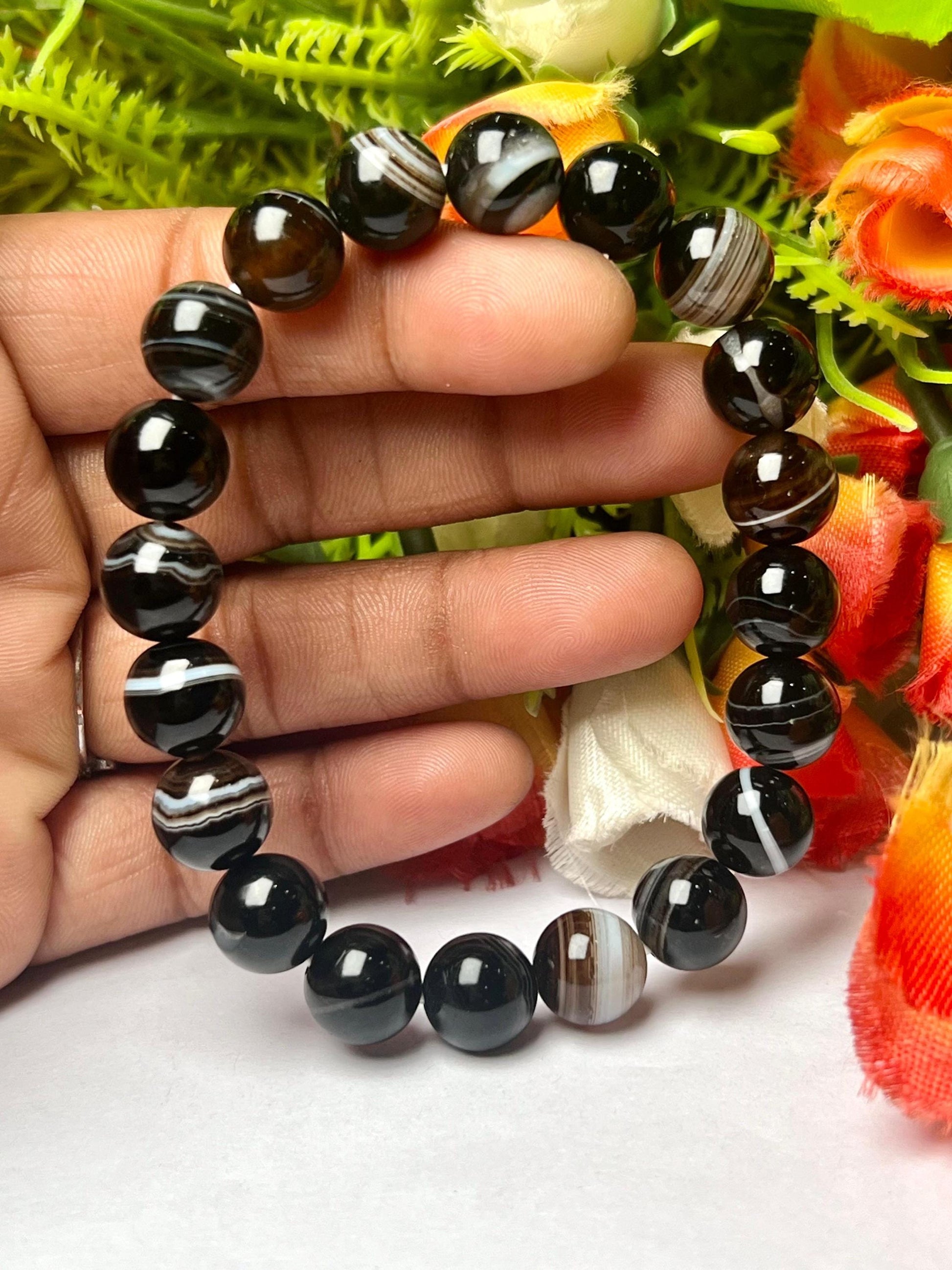 Men's 10 MM Black Sulemani Stone Bracelet| Jewelry for Men