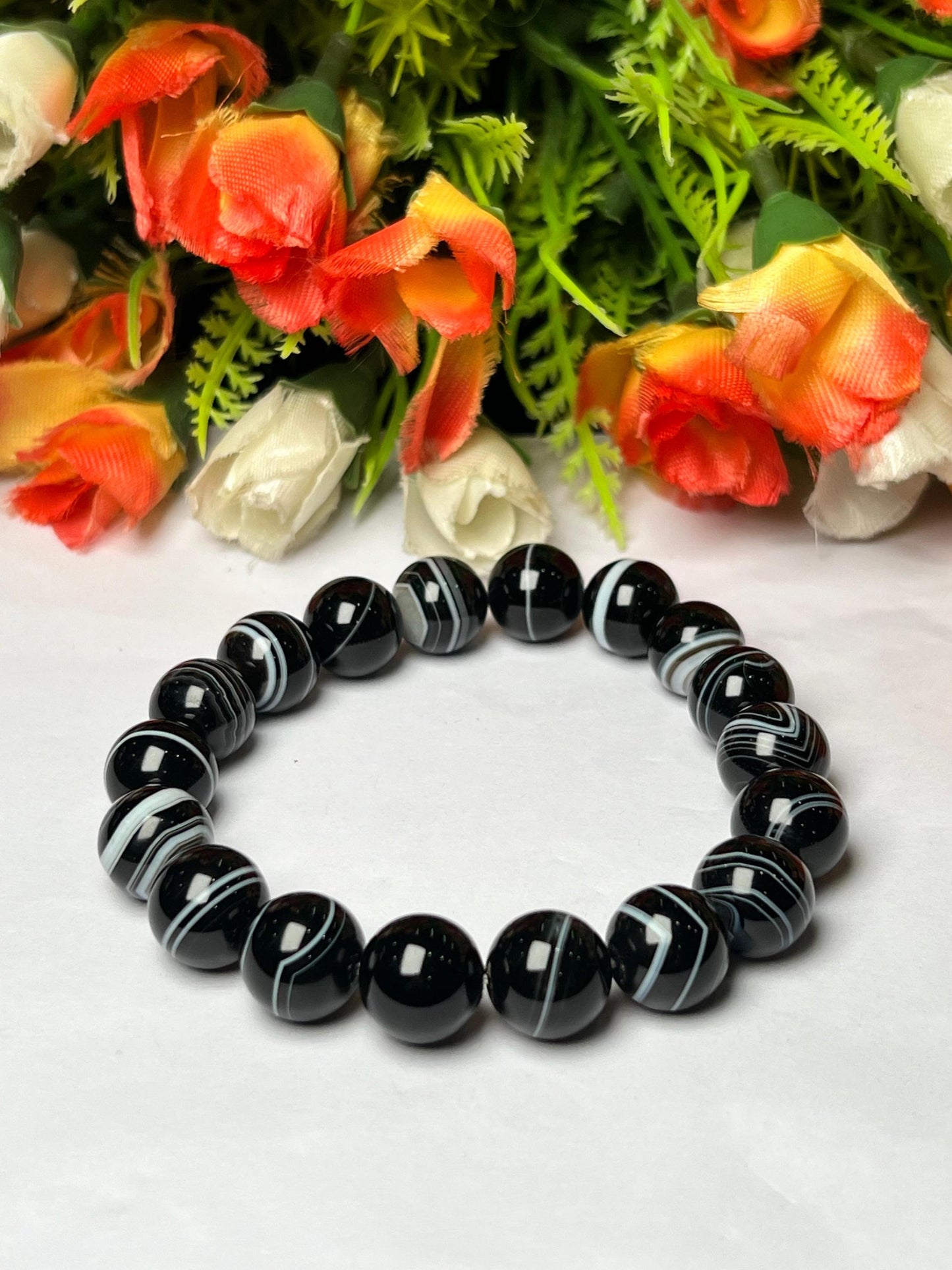 Men's 12 MM Black Sulemani Stone Bracelet| Jewelry for Men