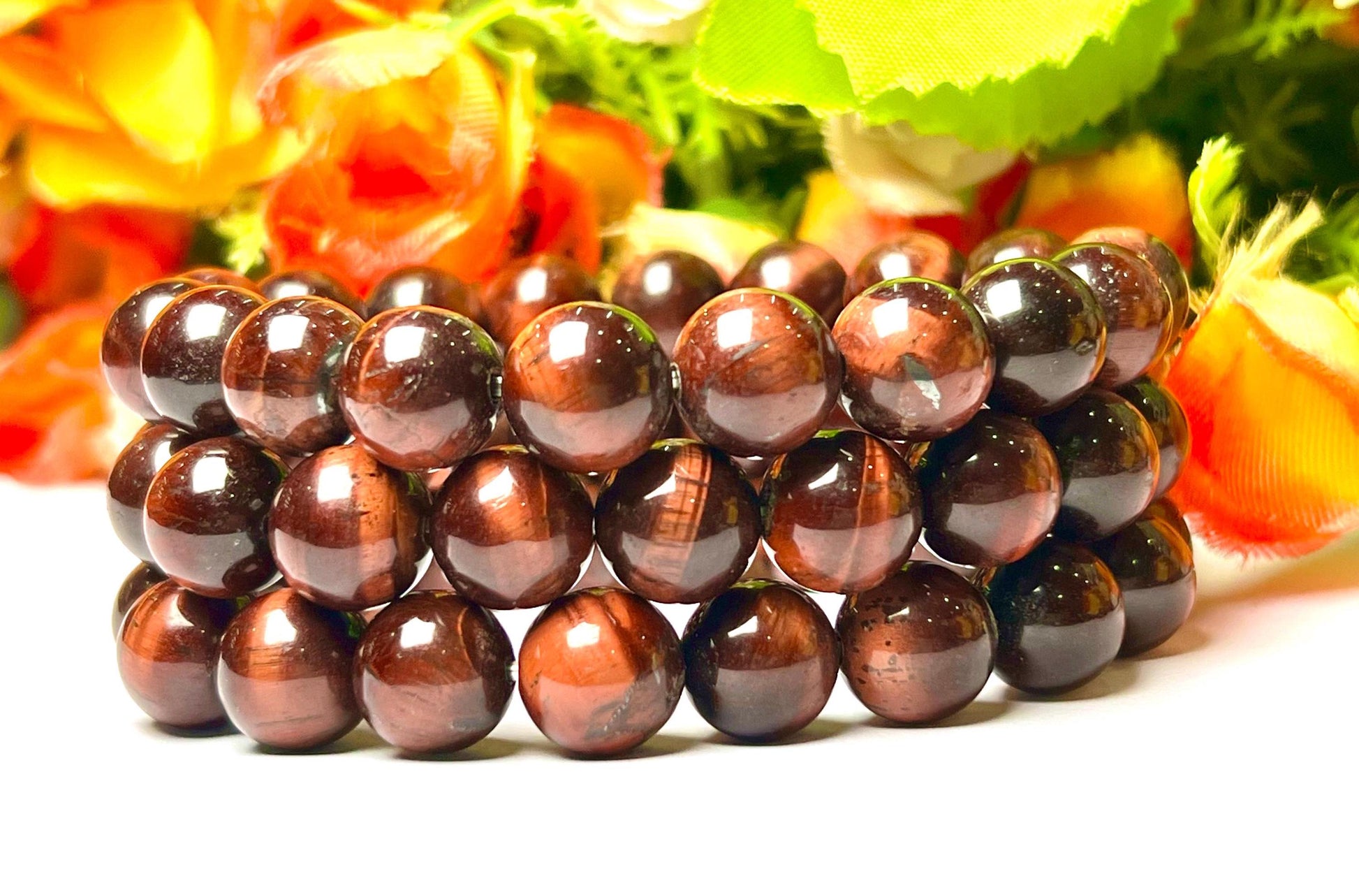 Men's 12 MM Red Tiger Eye Stone Bracelet| Jewelry for Men