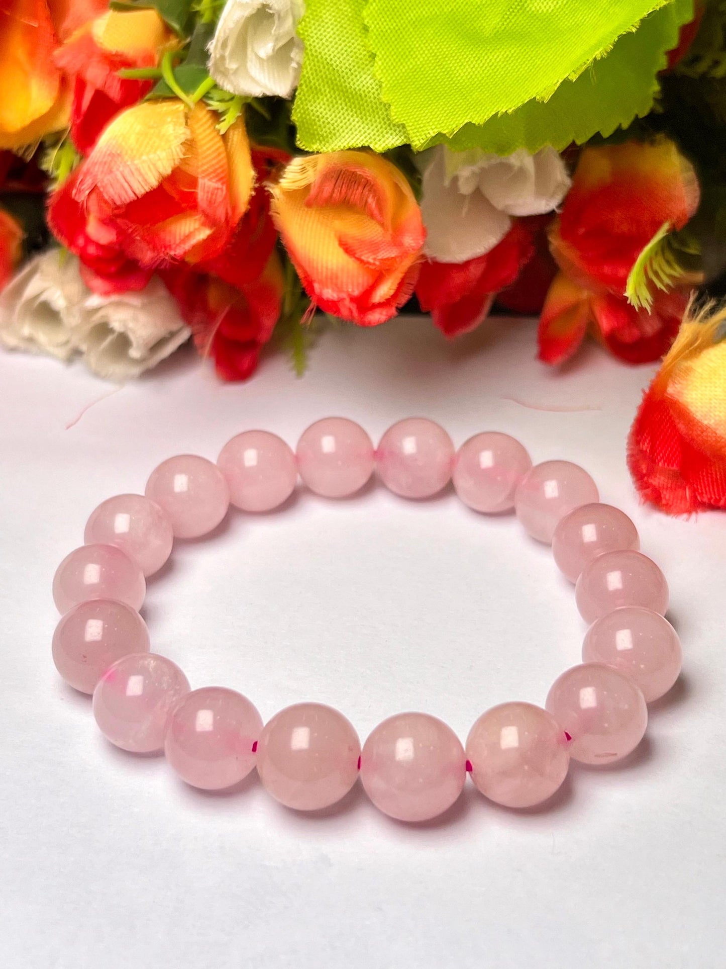 Men's 12 MM Rose Quartz Stone Bracelet| Jewelry for Men| Good For Love