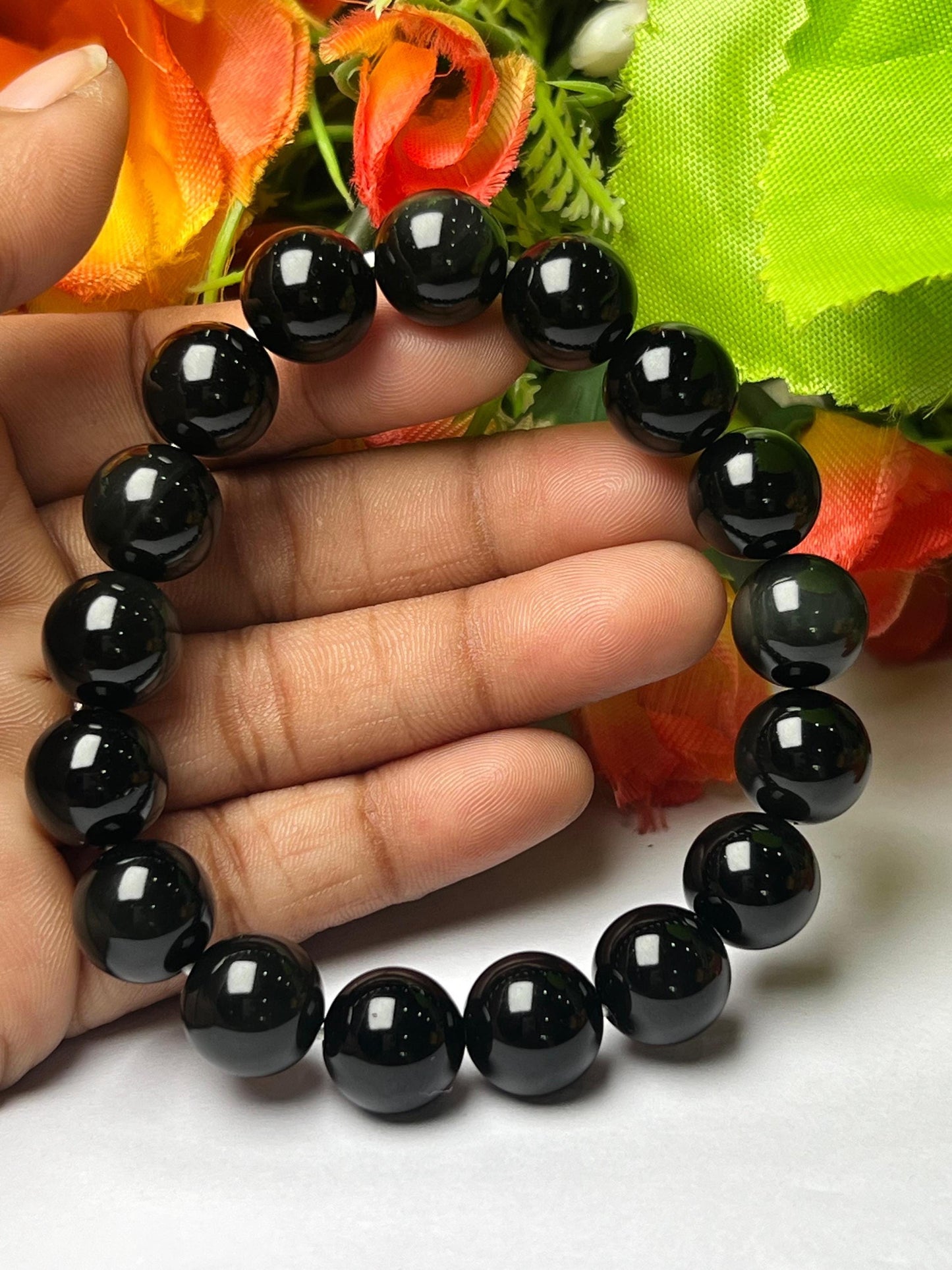 Men's 12 MM Rainbow Obsidian Stone Bracelet| Jewelry for Men