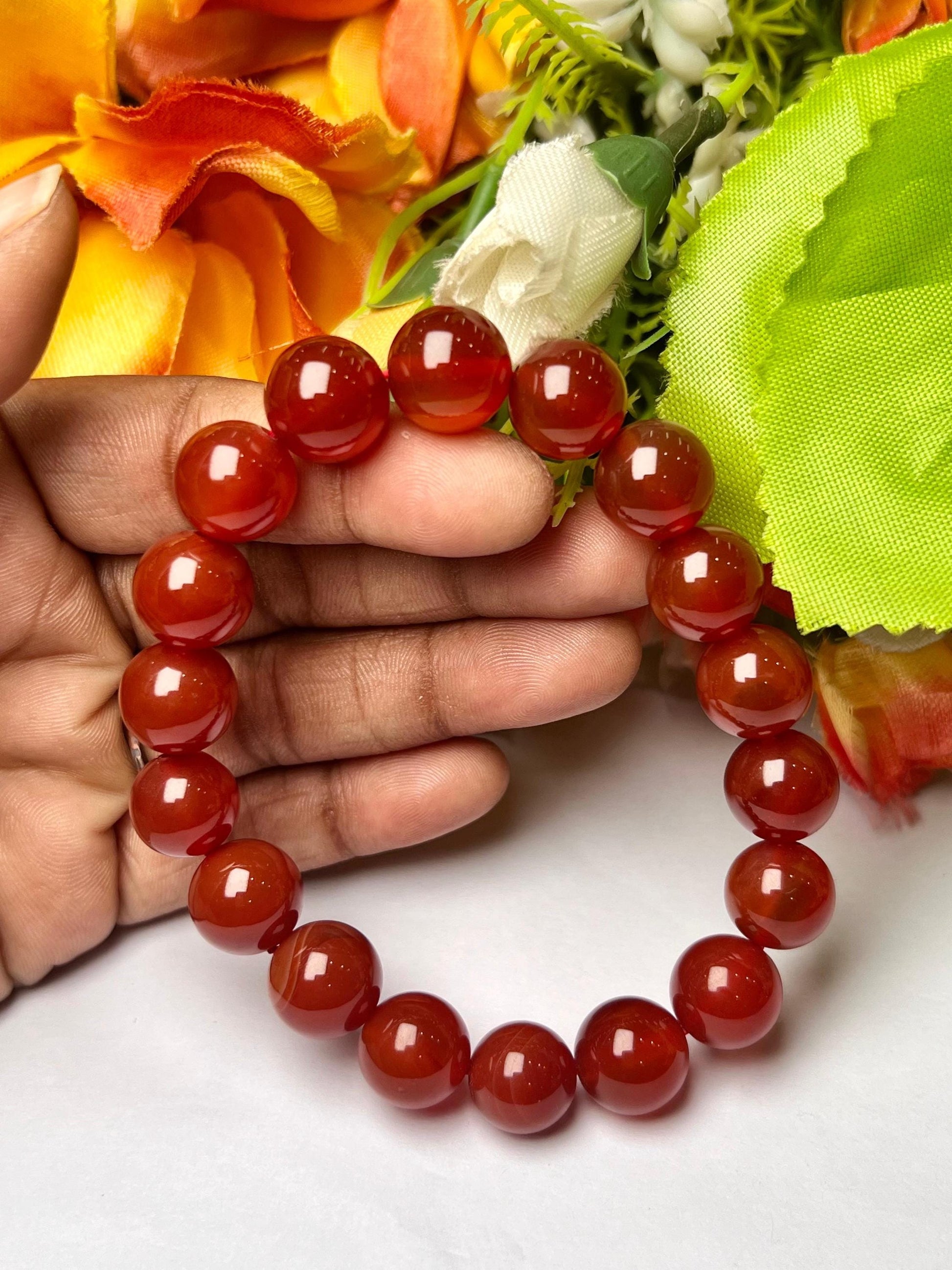 Men's 12 MM Red Onyx Stone Bracelet| Jewelry for Men