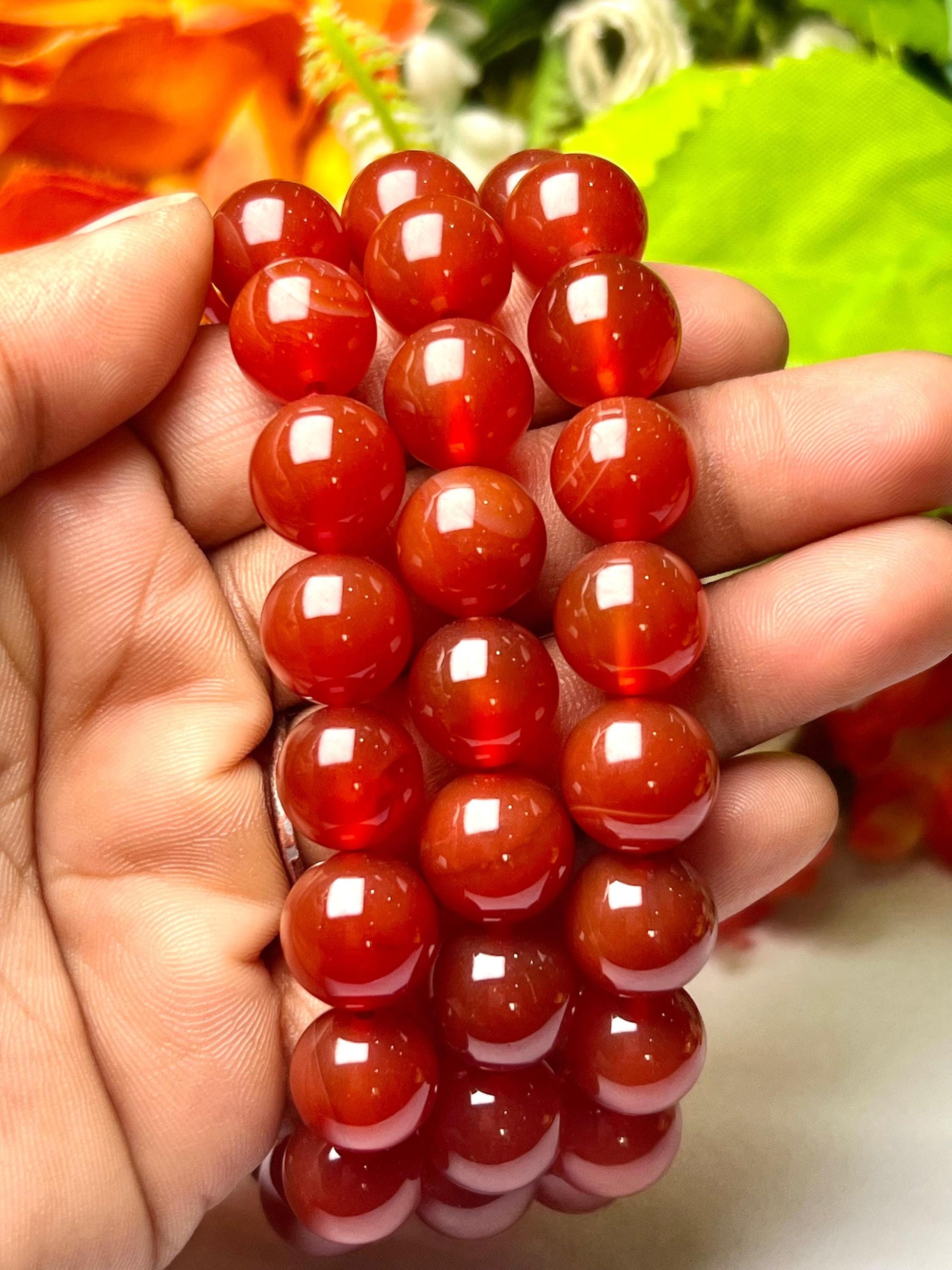 Men's 12 MM Red Onyx Stone Bracelet| Jewelry for Men